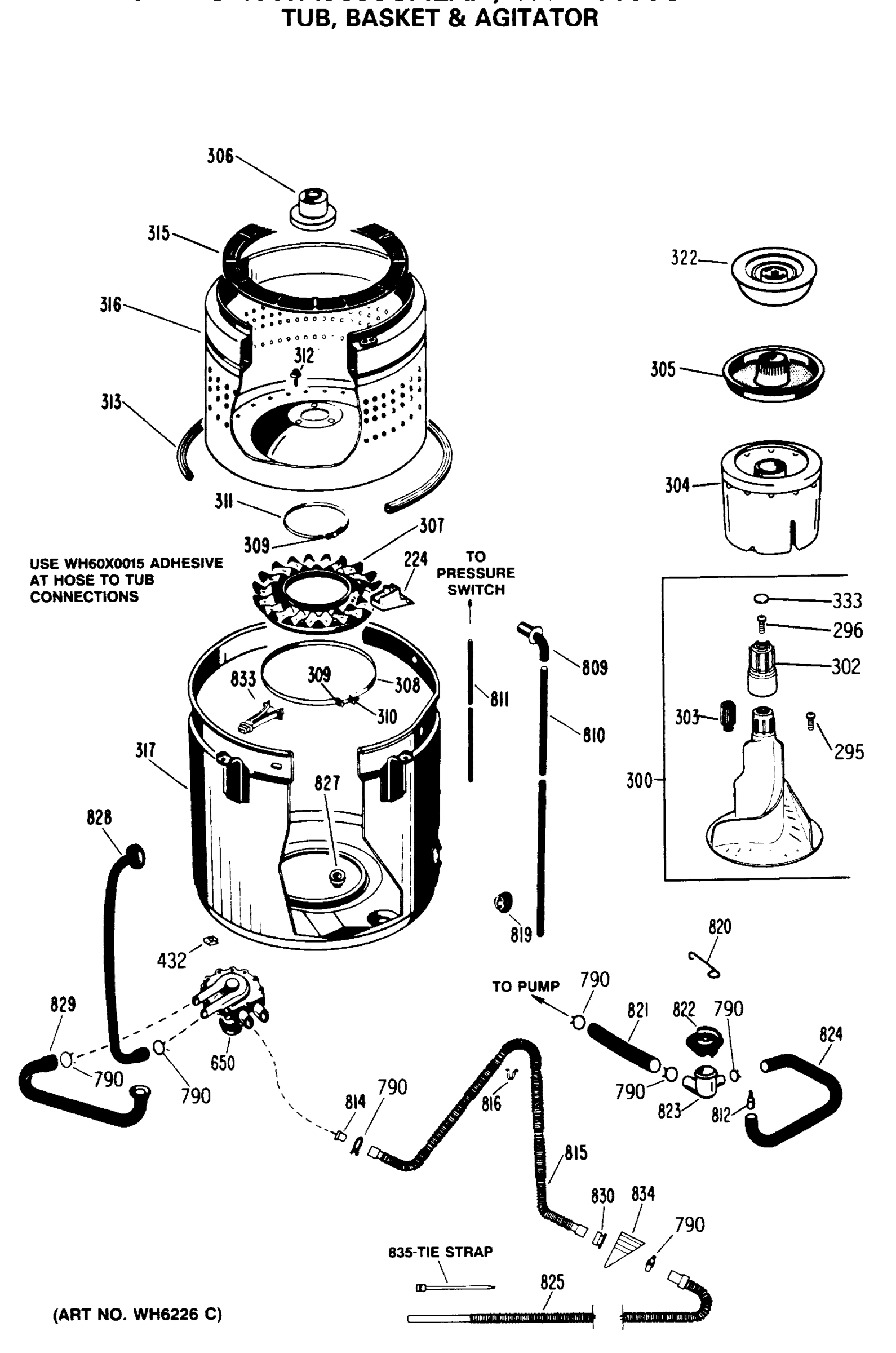 TUB, BASKET & AGITATOR