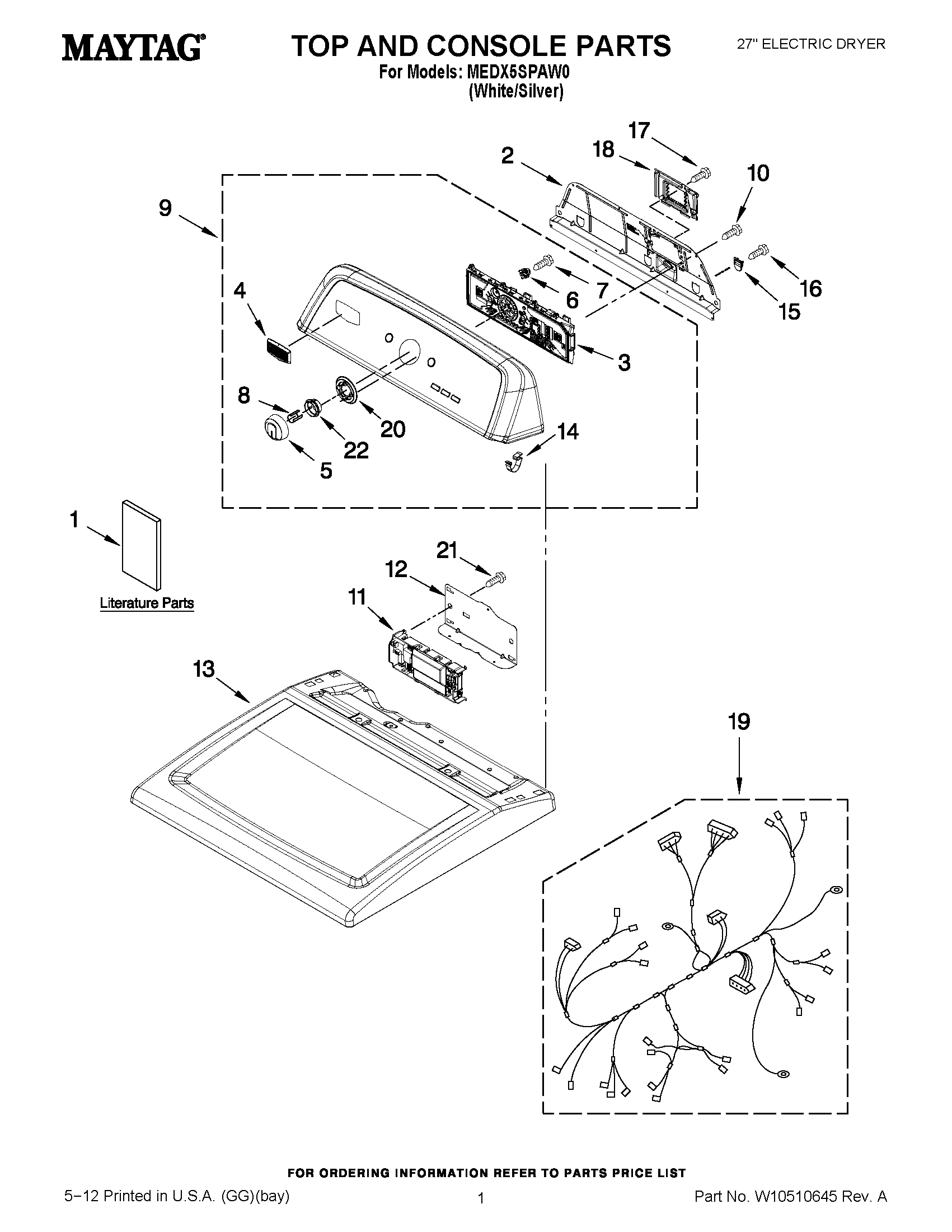 01 - TOP AND CONSOLE PARTS