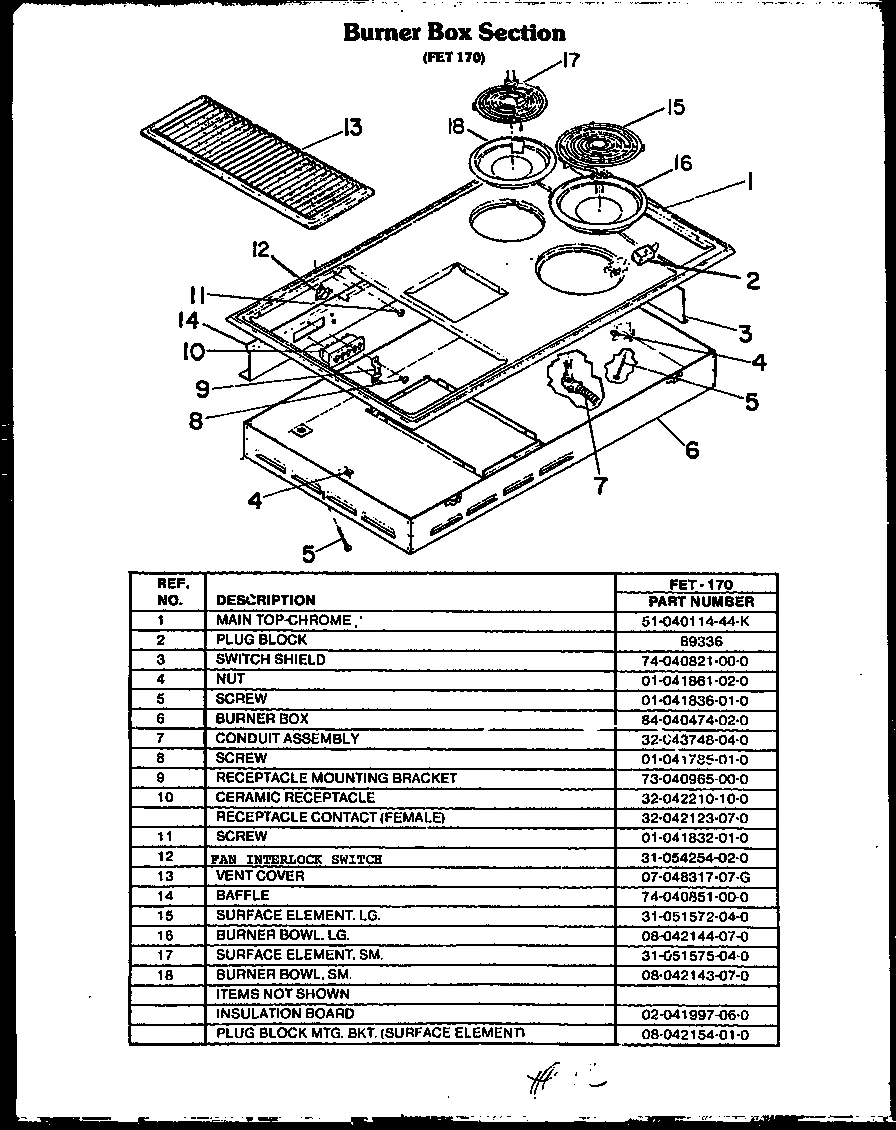 01 - BURNER BOX SECTION