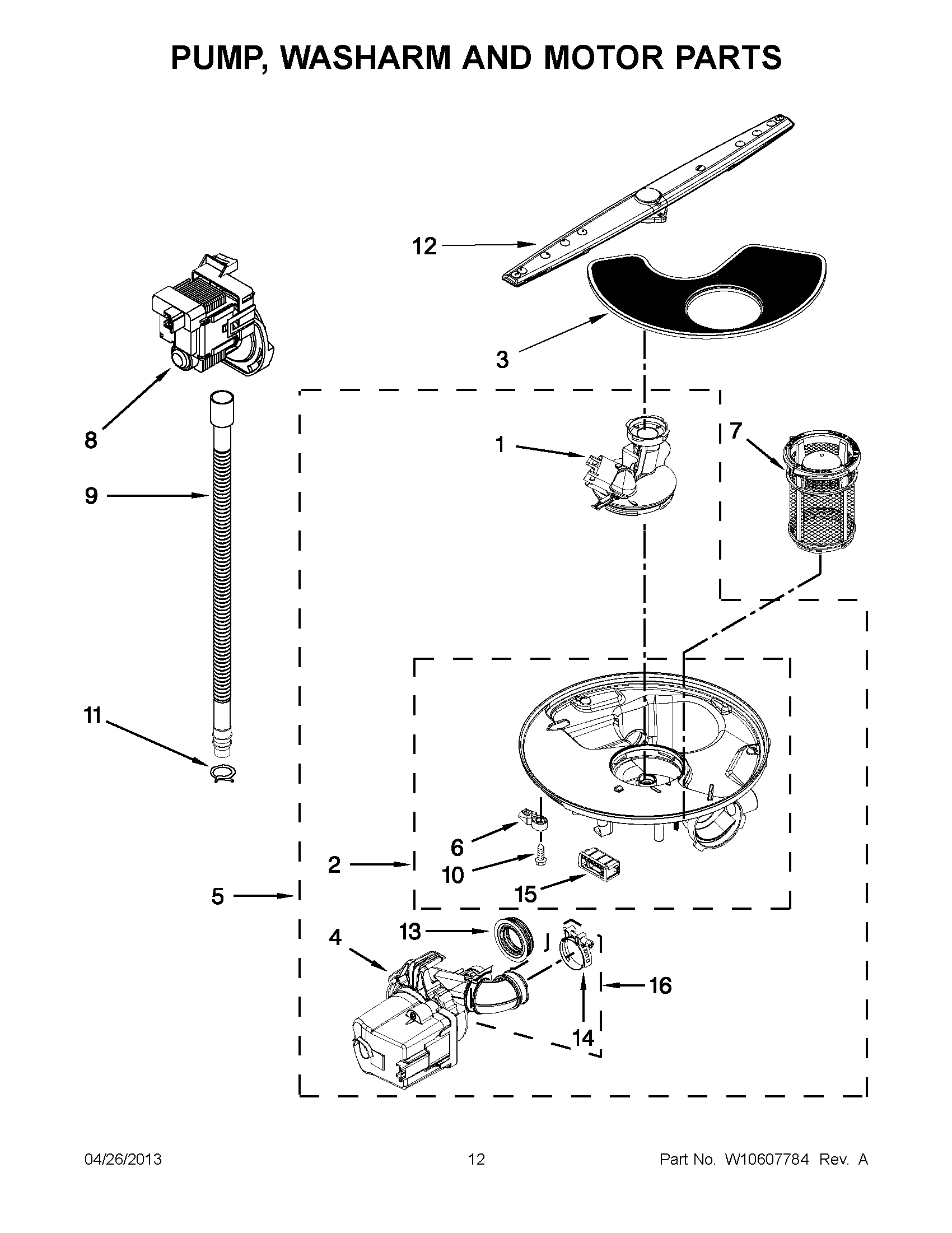 06 - PUMP, WASHARM AND MOTOR PARTS