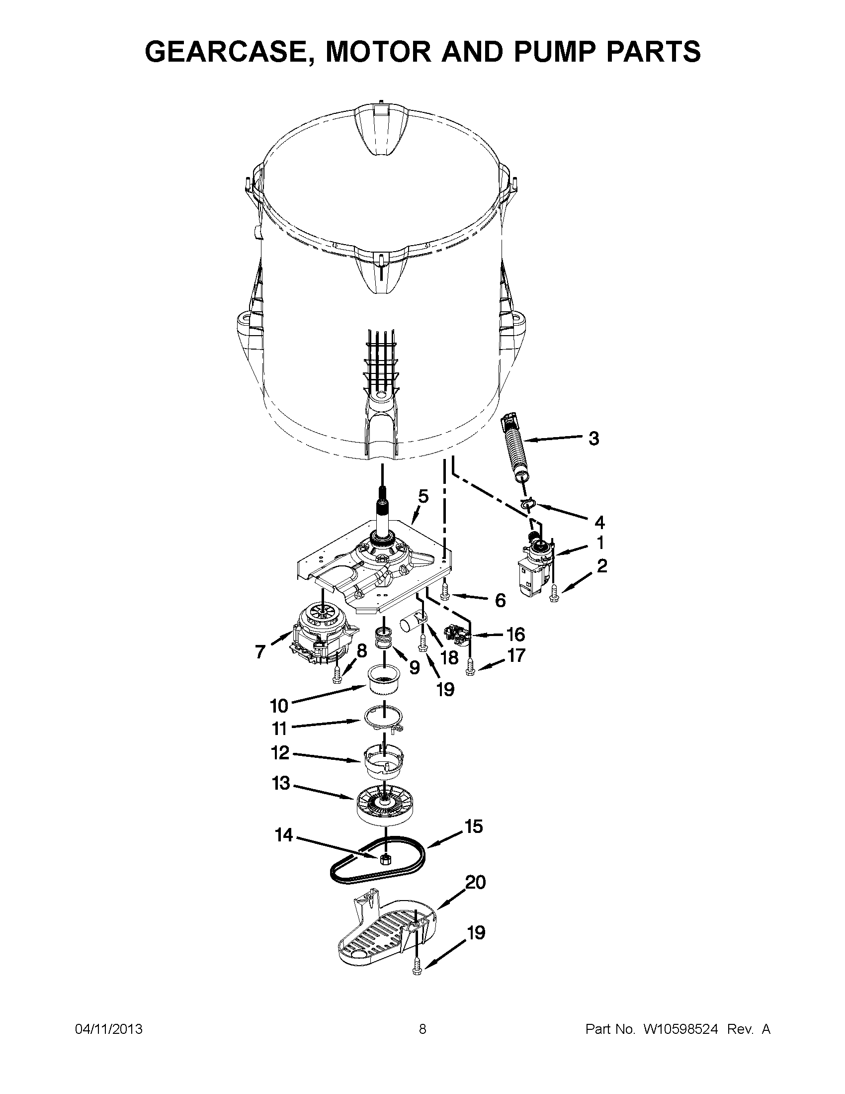04 - GEARCASE, MOTOR AND PUMP PARTS