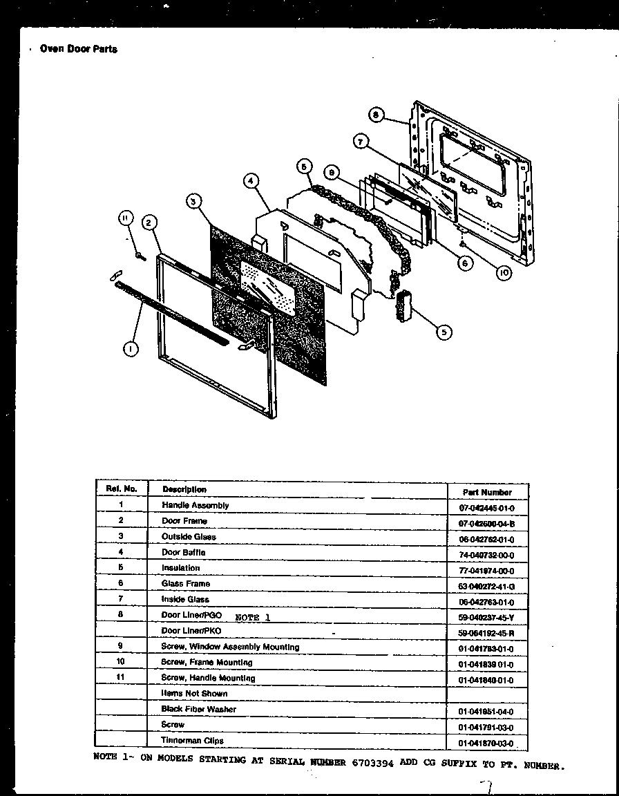 04 - OVEN DOOR PARTS