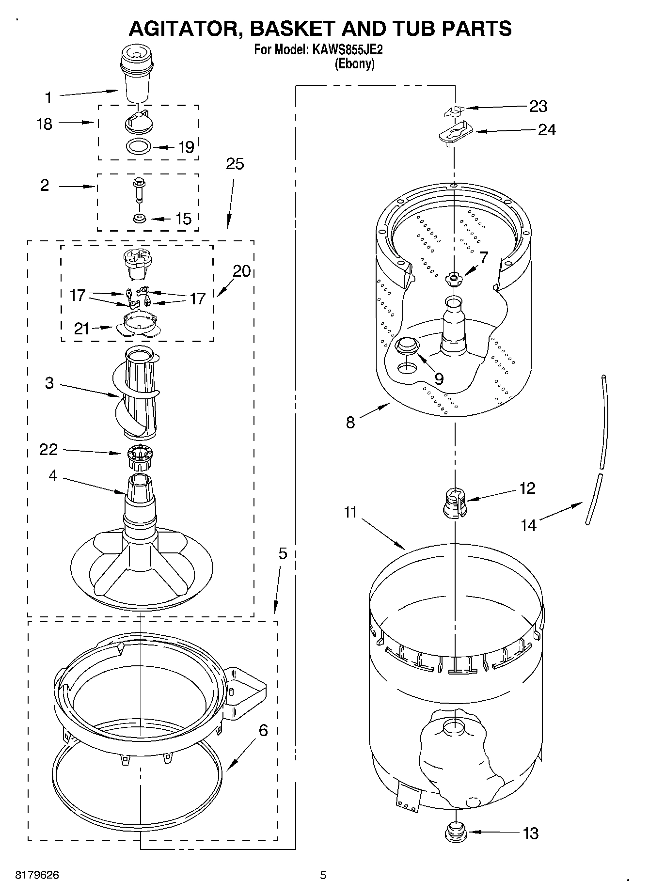 03 - AGITATOR, BASKET AND TUB