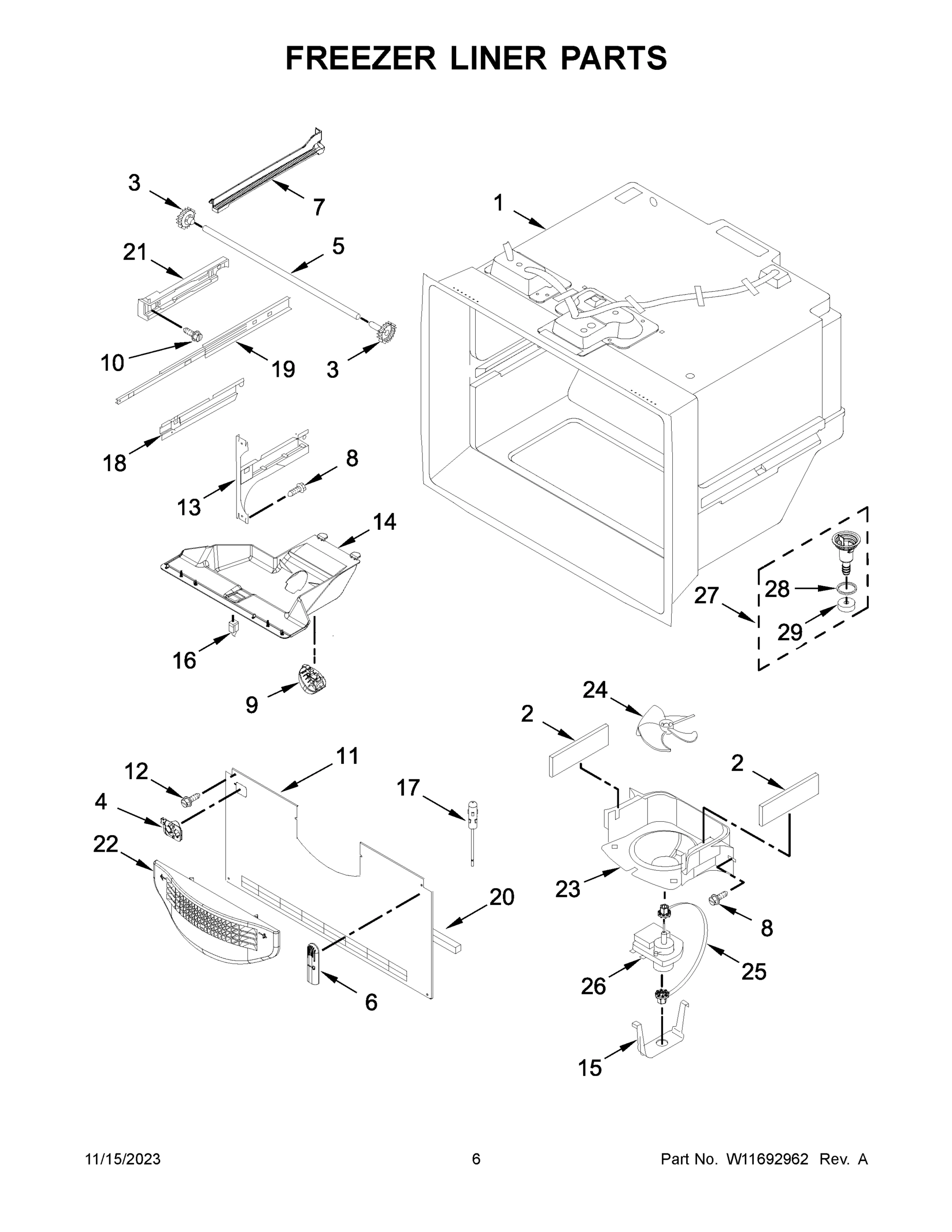 04 - FREEZER LINER PARTS