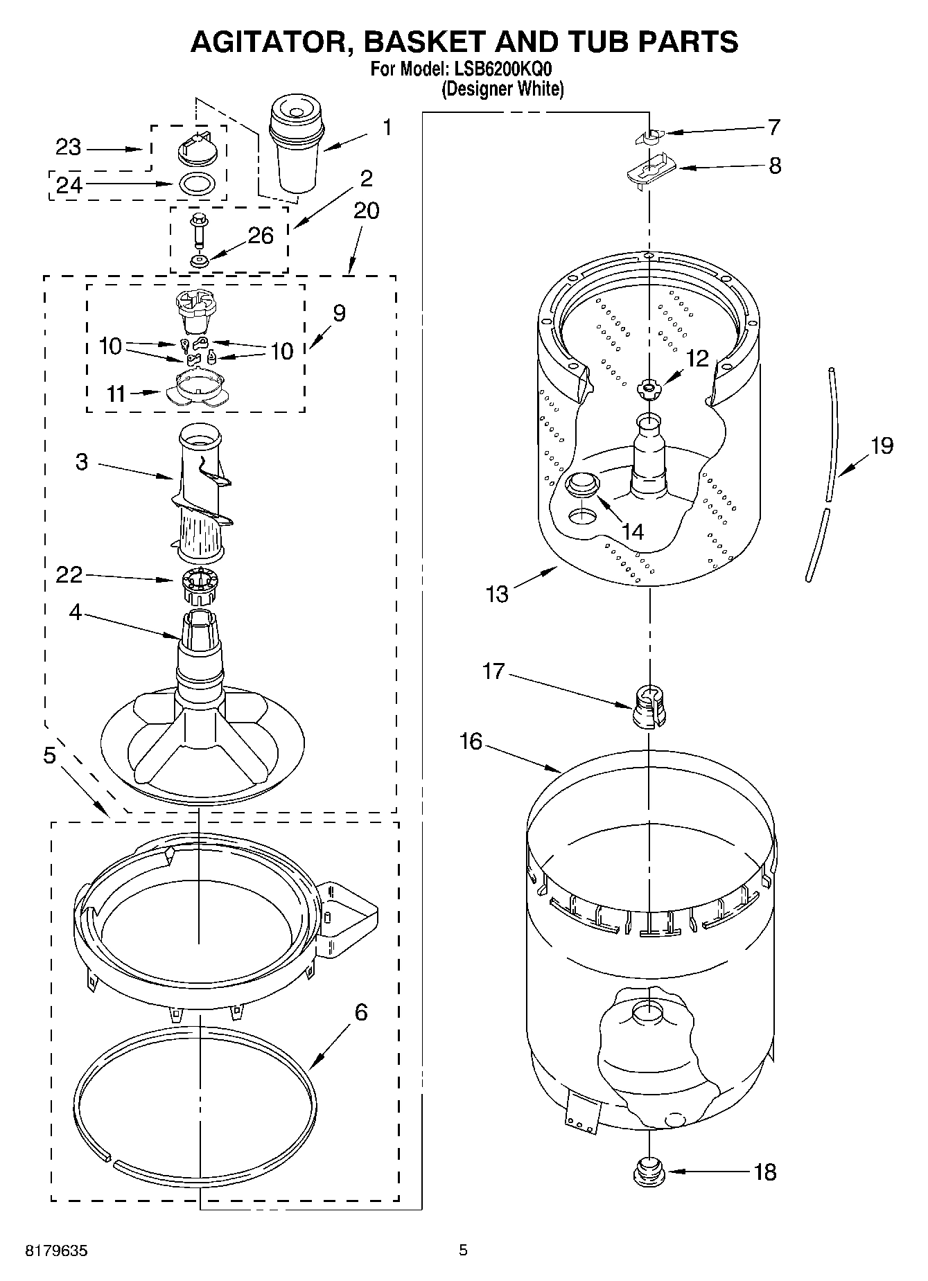 03 - AGITATOR, BASKET AND TUB