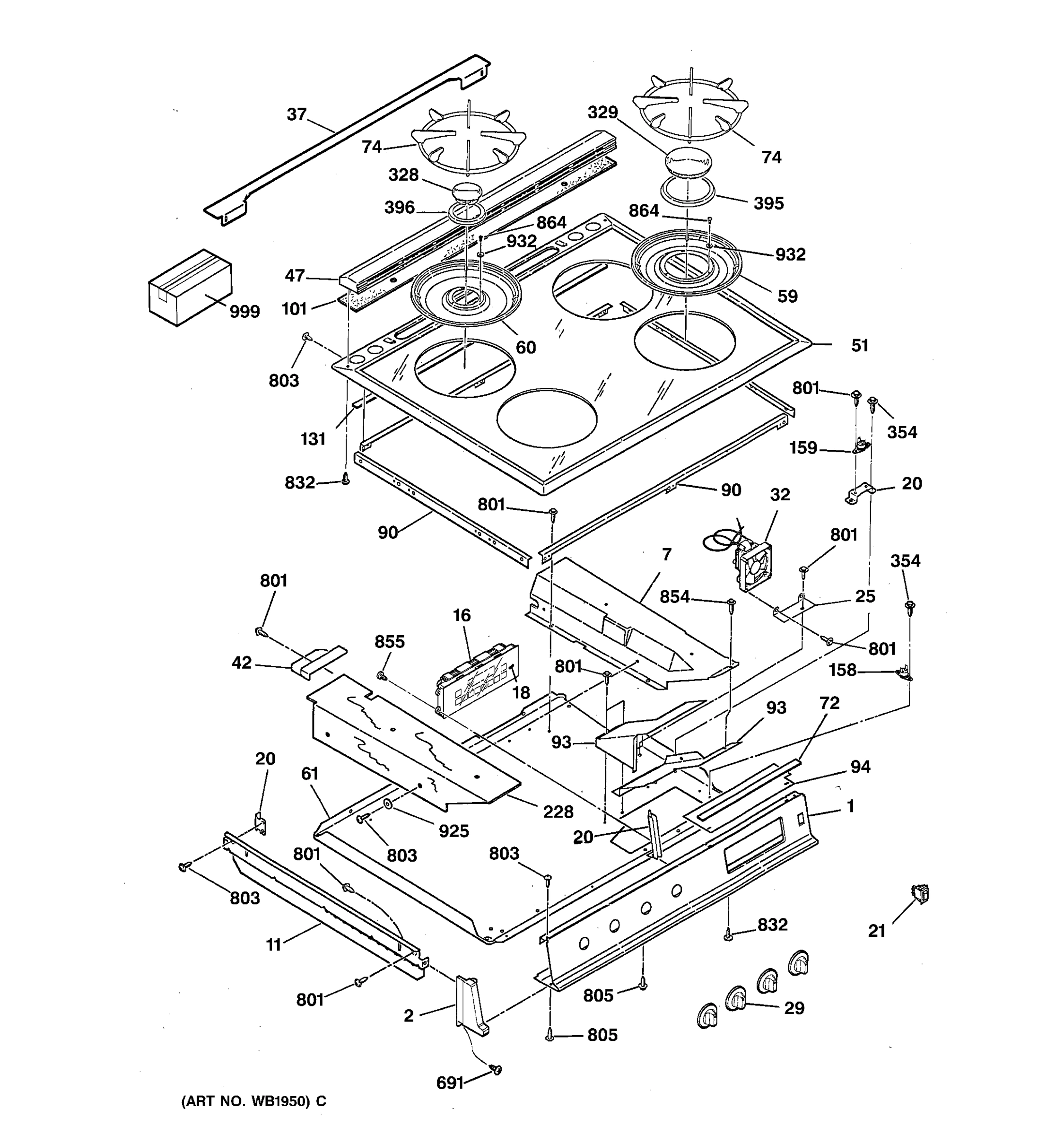 CONTROL PANEL & COOKTOP