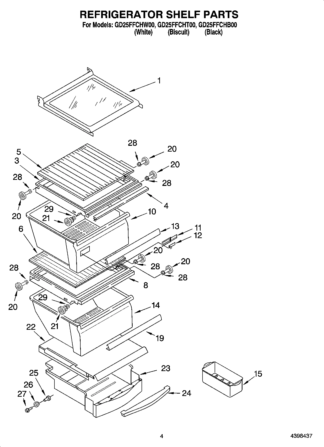 03 - REFRIGERATOR SHELF PARTS