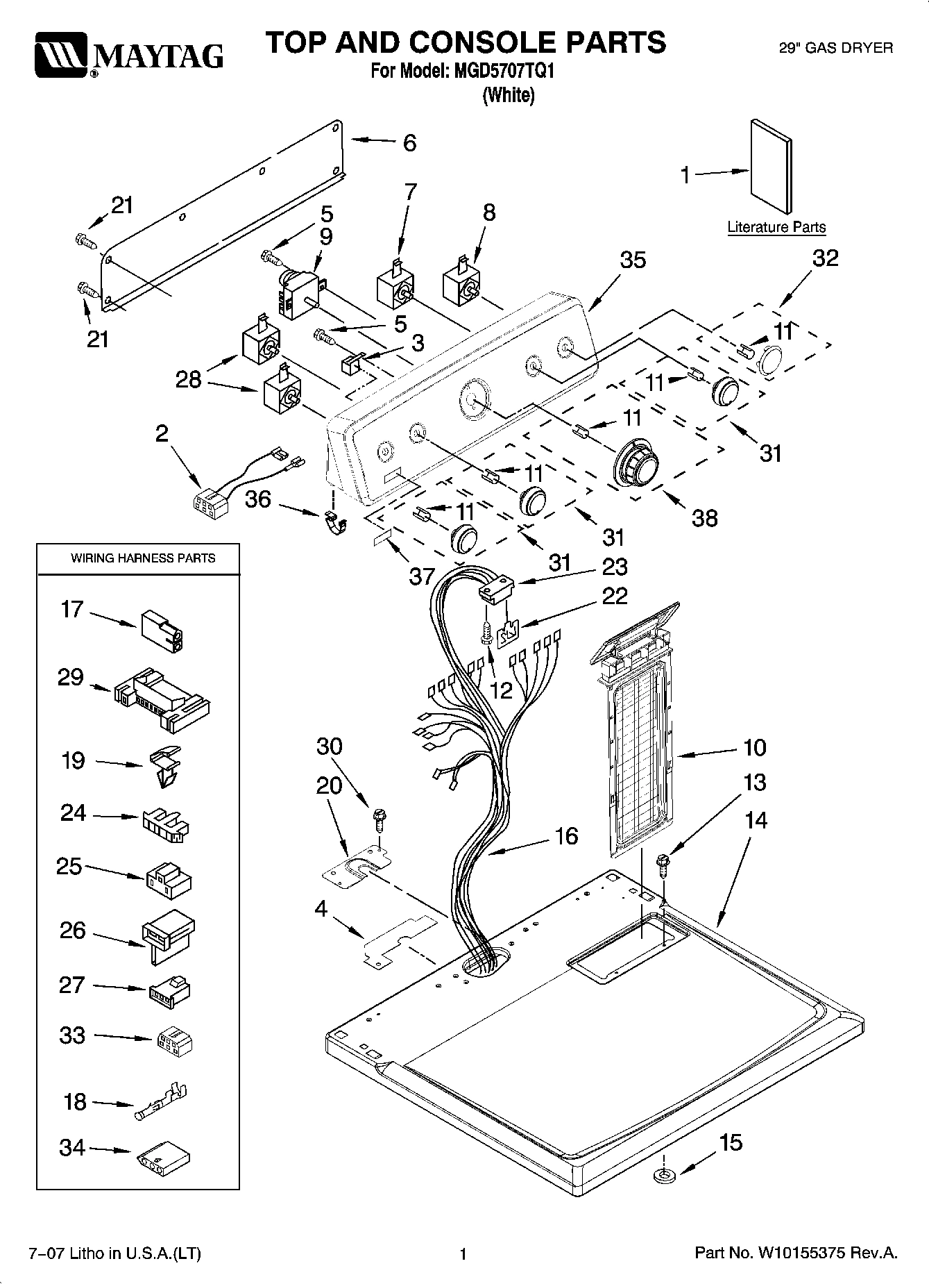01 - TOP AND CONSOLE PARTS