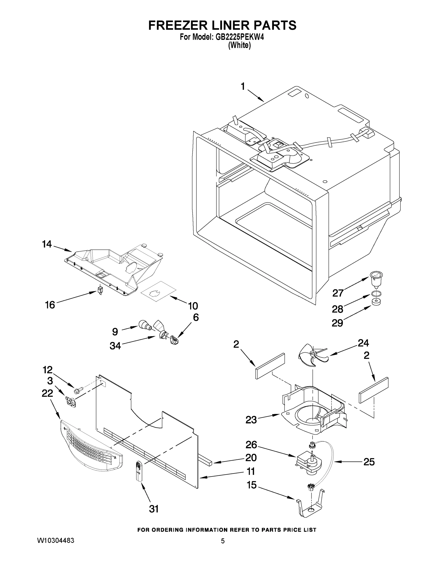 03 - FREEZER LINER PARTS