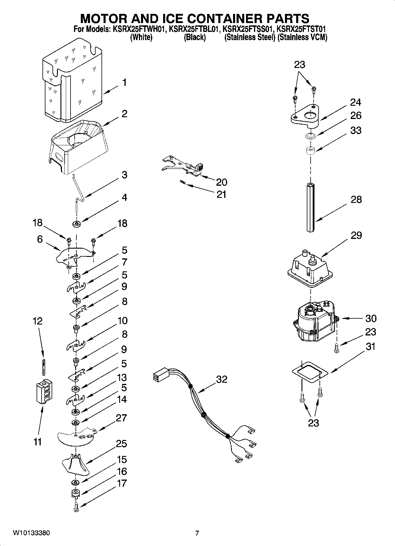05 - MOTOR AND ICE CONTAINER PARTS