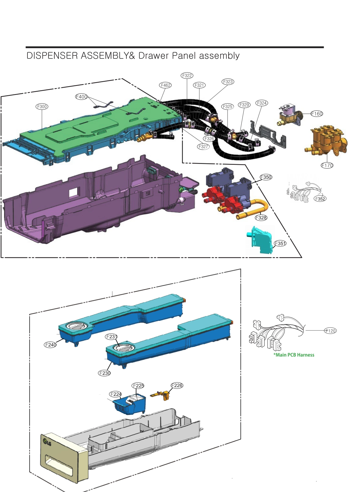 DISPENSER & DRAWER PANEL ASSEMBLY
