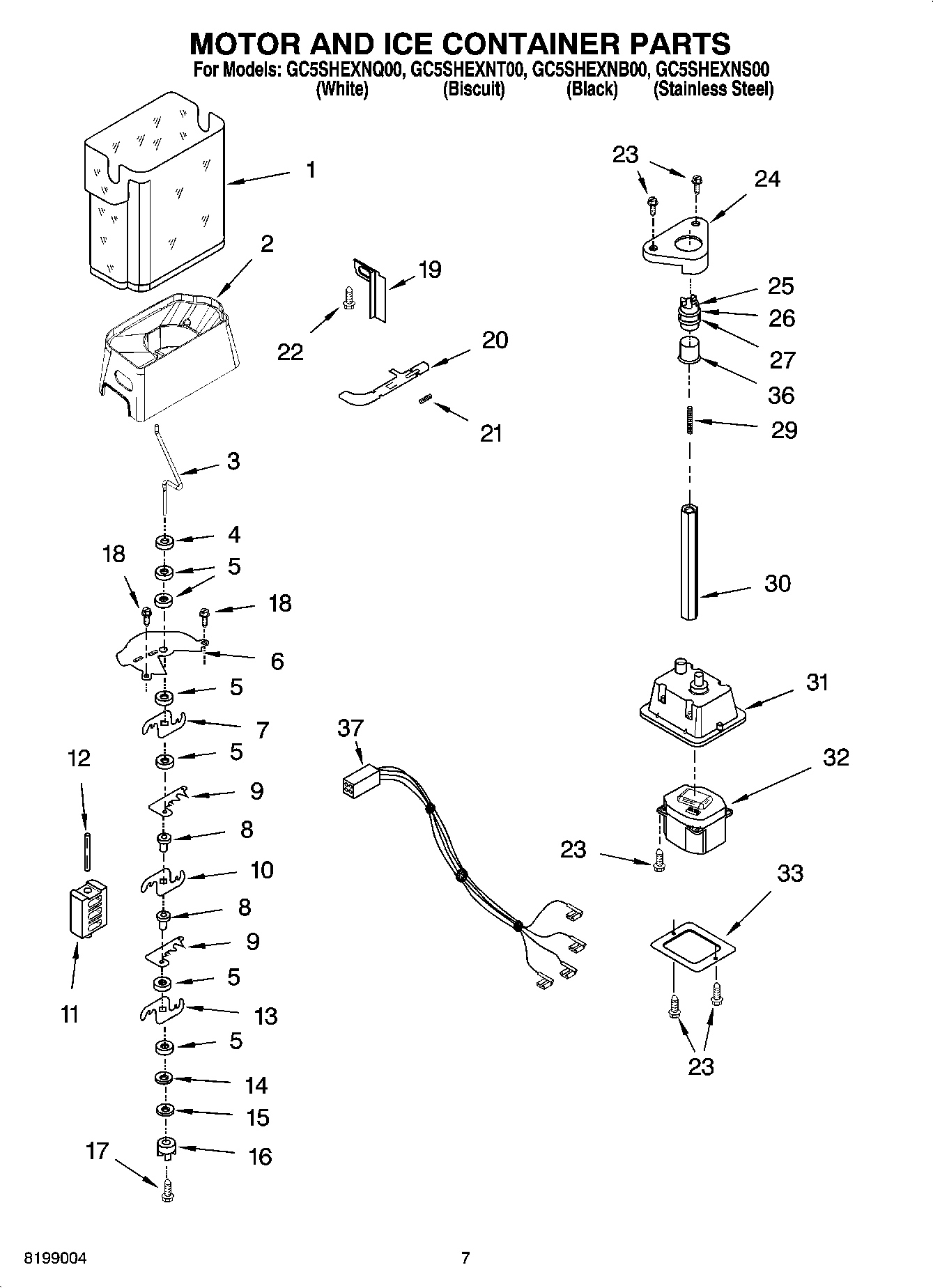 05 - MOTOR AND ICE CONTAINER PARTS