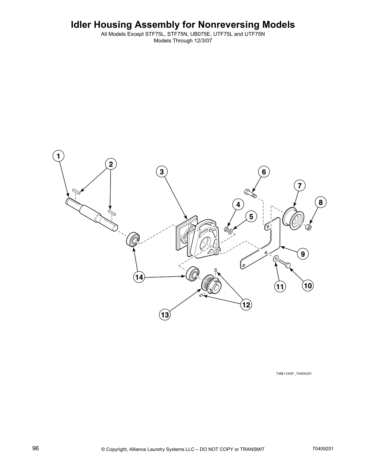 Idler Housing Assembly for Nonreversing Models