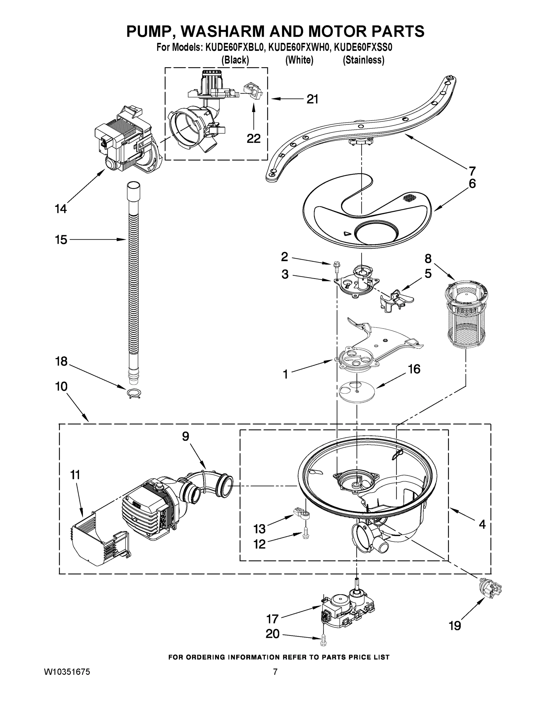 06 - PUMP, WASHARM AND MOTOR PARTS