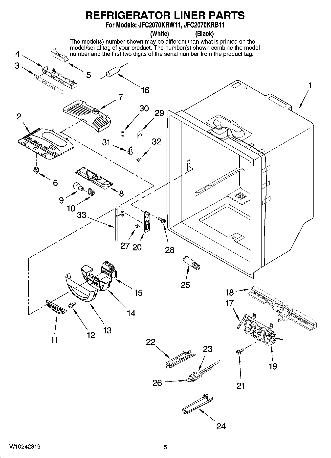 03 - REFRIGERATOR LINER PARTS
