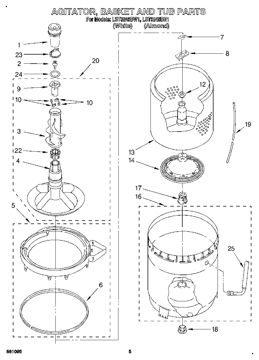 04 - AGITATOR, BASKET AND TUB