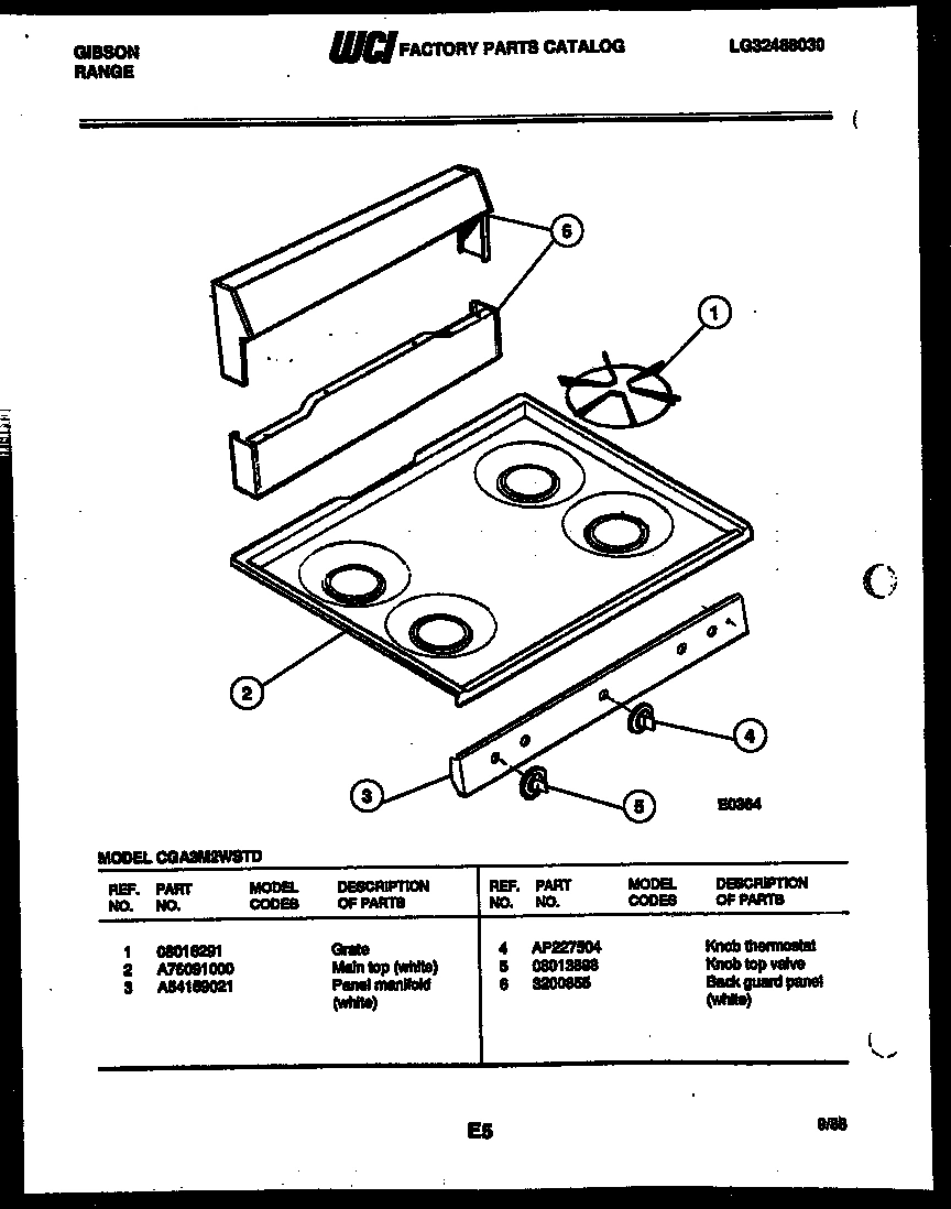 02 - BACKGUARD AND COOKTOP PARTS
