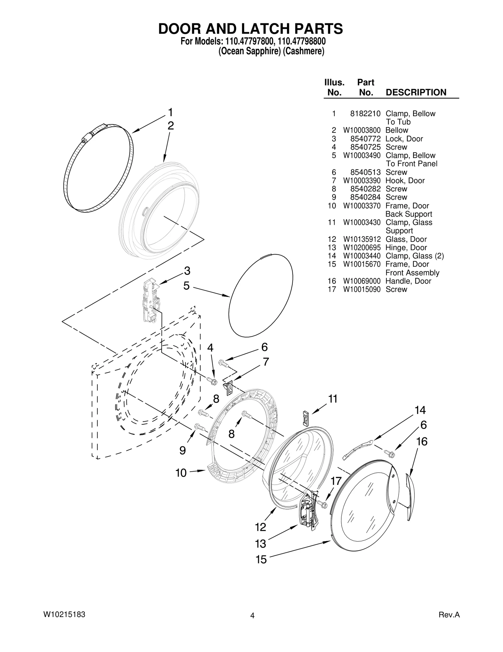 DOOR AND LATCH PARTS