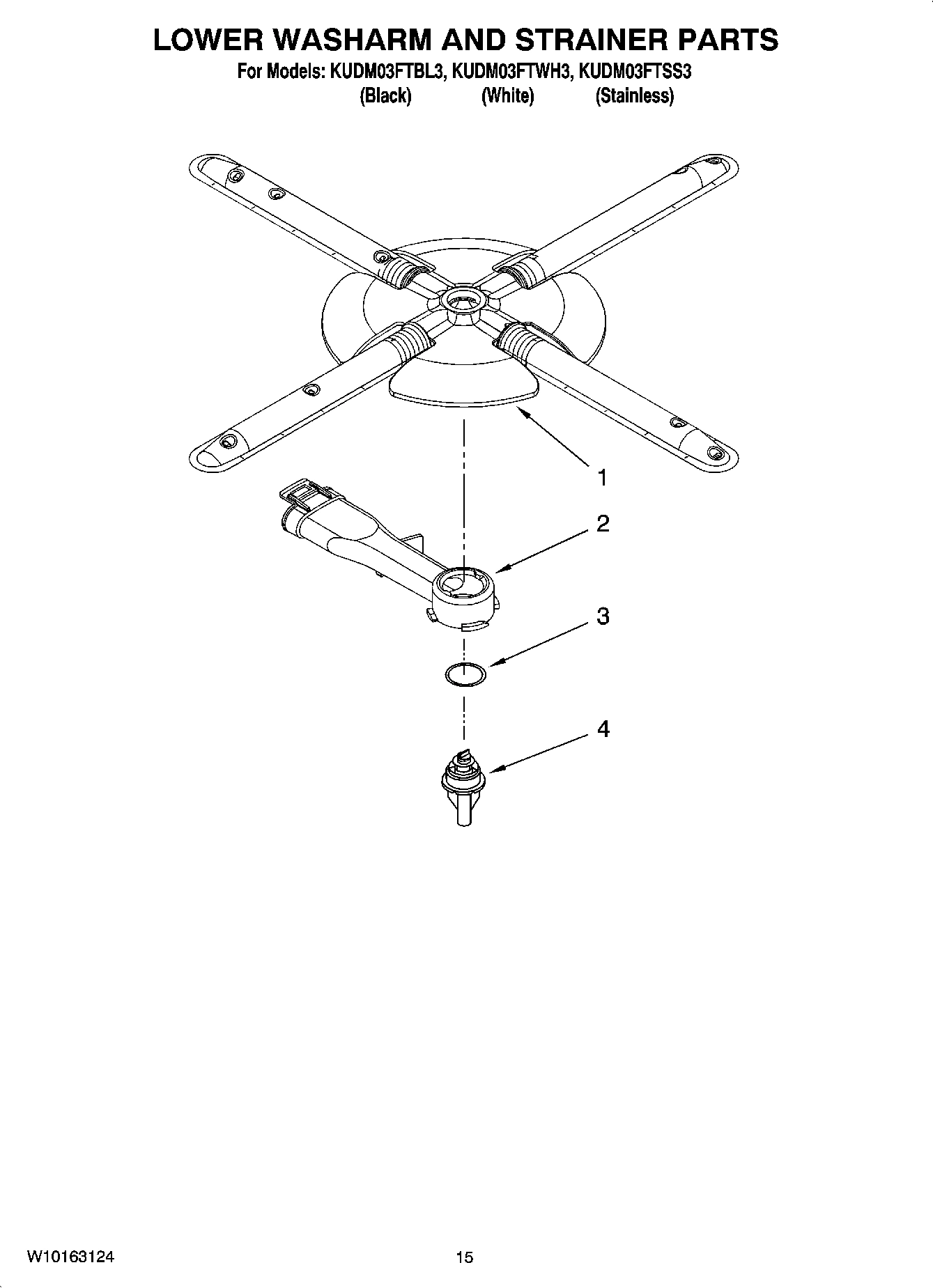 12 - LOWER WASHARM AND STRAINER PARTS, OPTIONAL PARTS (NOT INCLUDED)