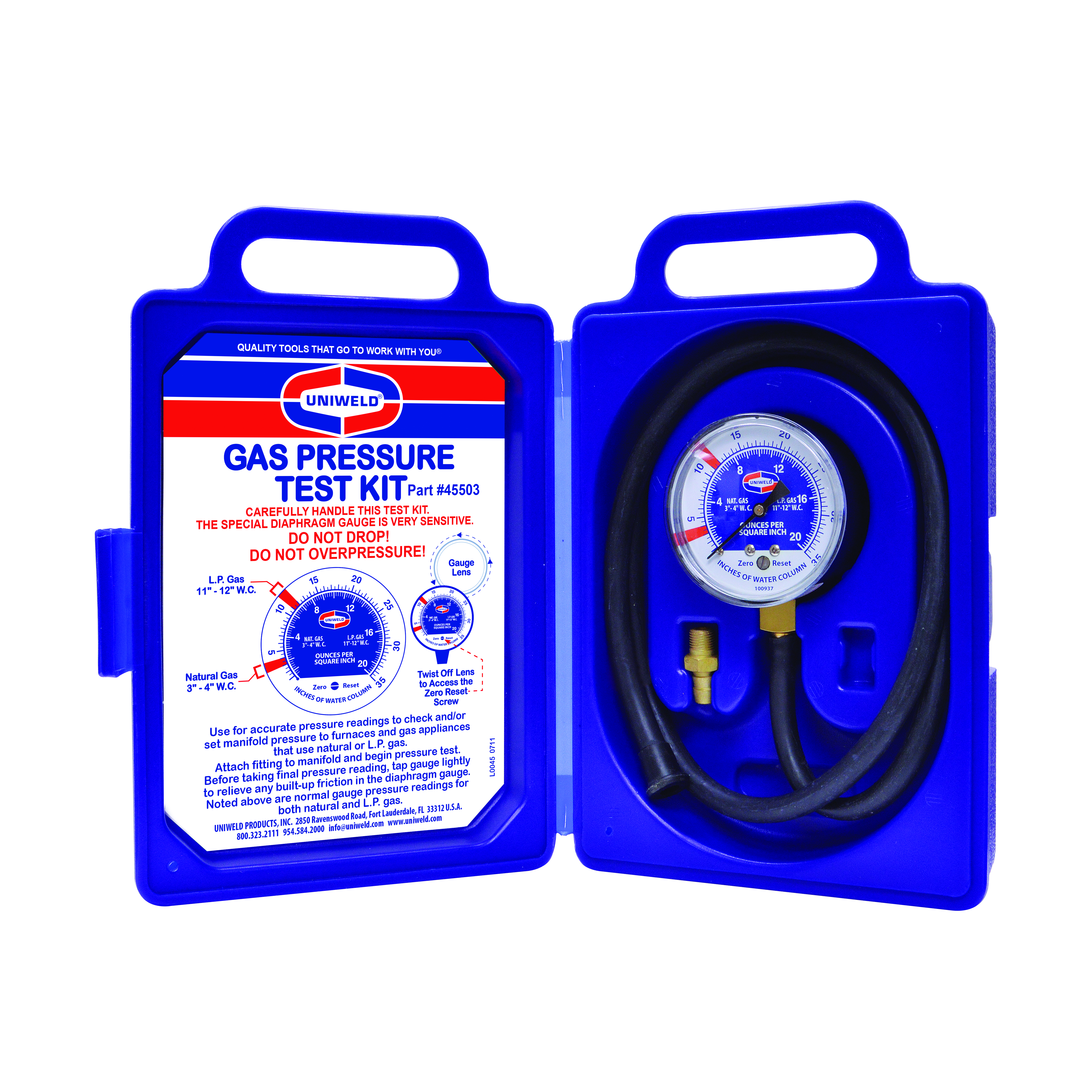 GAS PRESURETEST     KIT 0-35 W.C0-20 OZ - Pressure Gauges