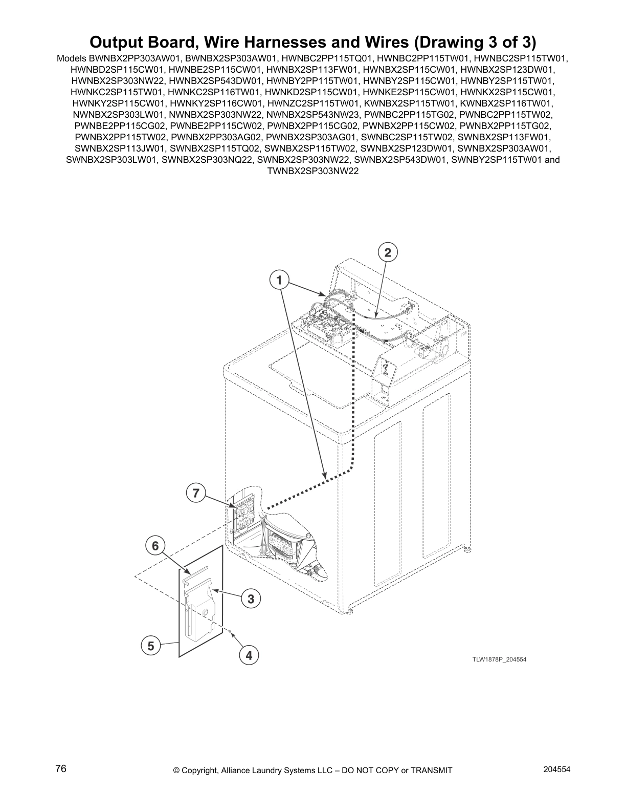 Output Board, Wire Harnesses and Wires (Drawing 3 of 3)