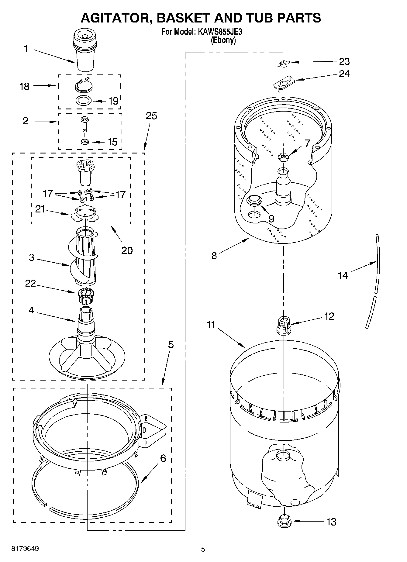 03 - AGITATOR, BASKET AND TUB
