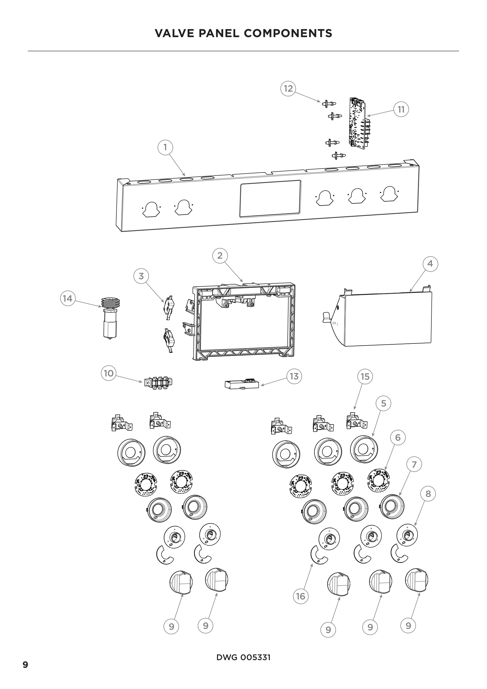 VALVE PANEL COMPONENTS