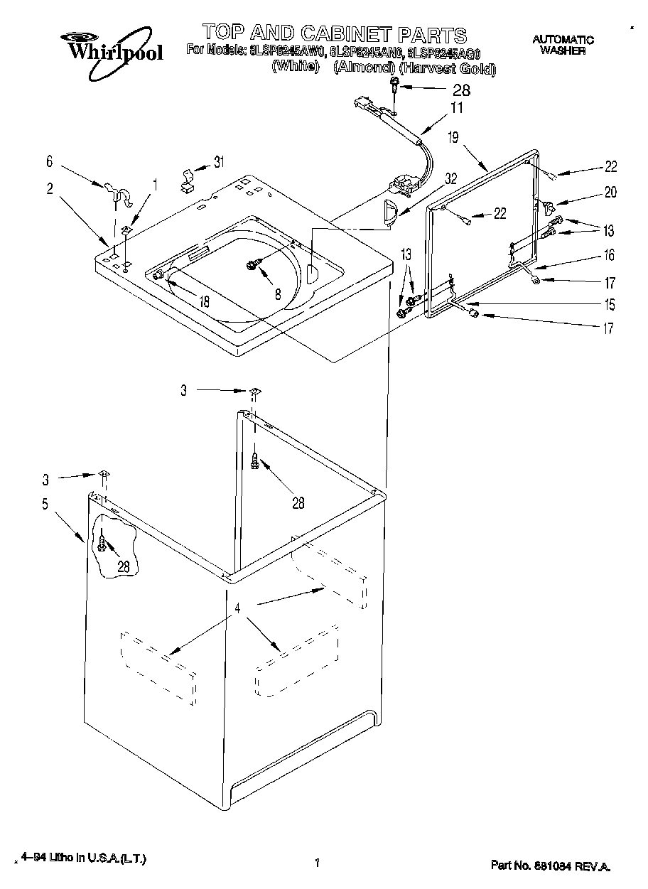 01 - TOP AND CABINET, LIT/OPTIONAL