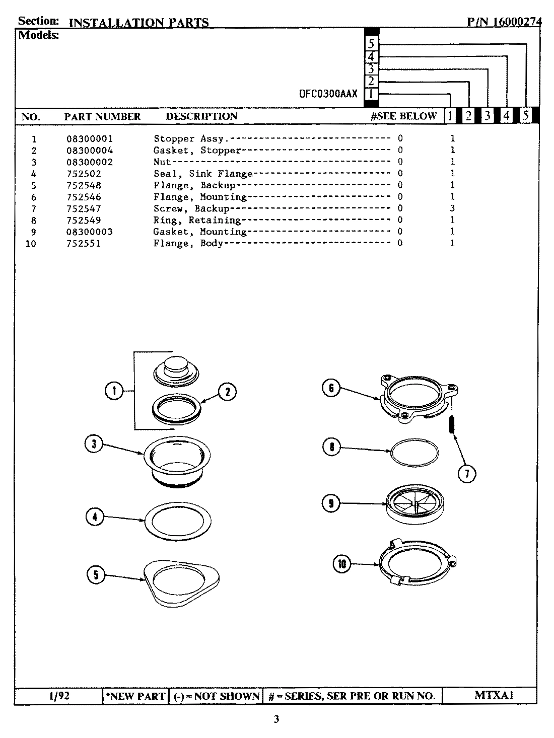 03 - INSTALLATION PARTS (DFC0300AAX)