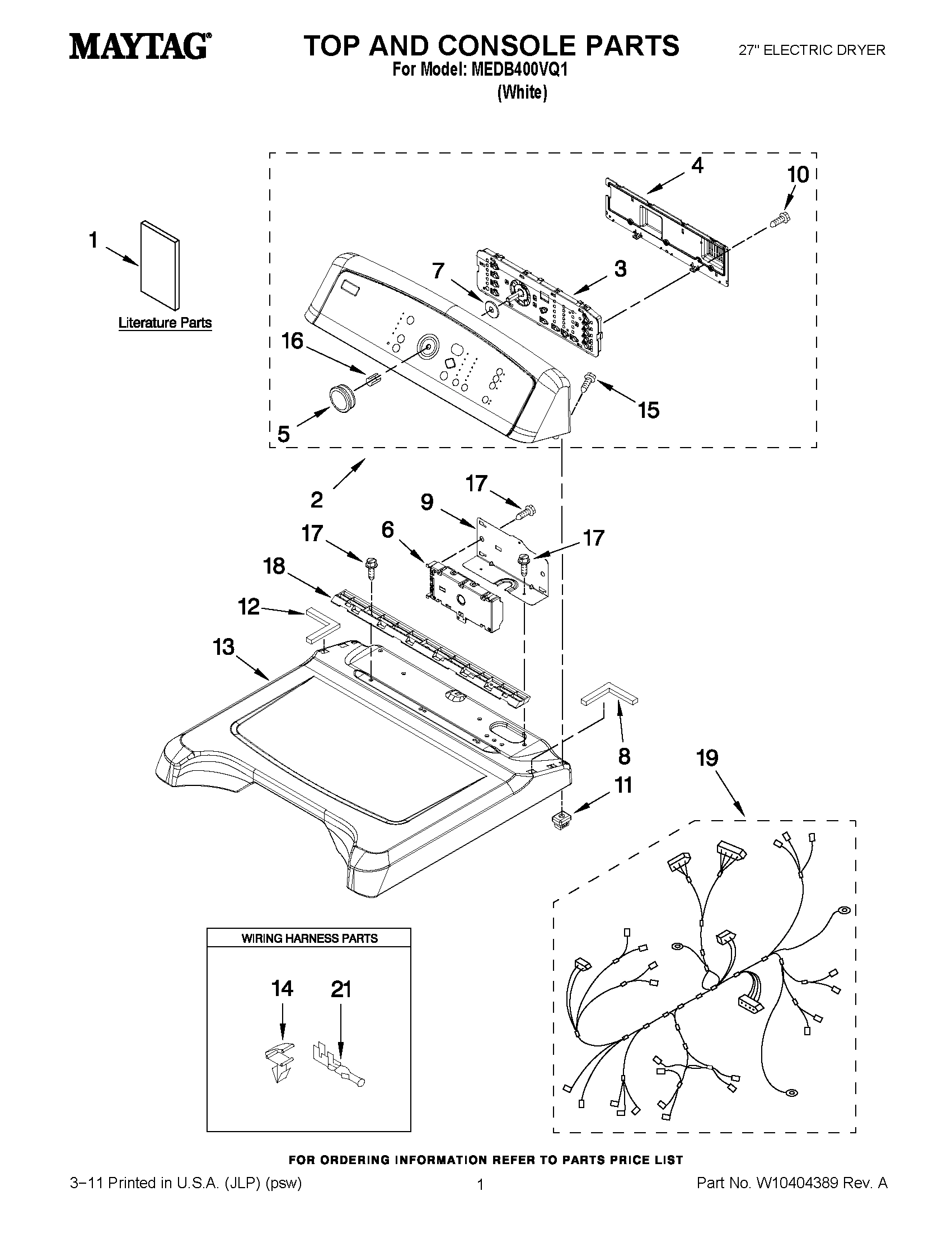01 - TOP AND CONSOLE PARTS