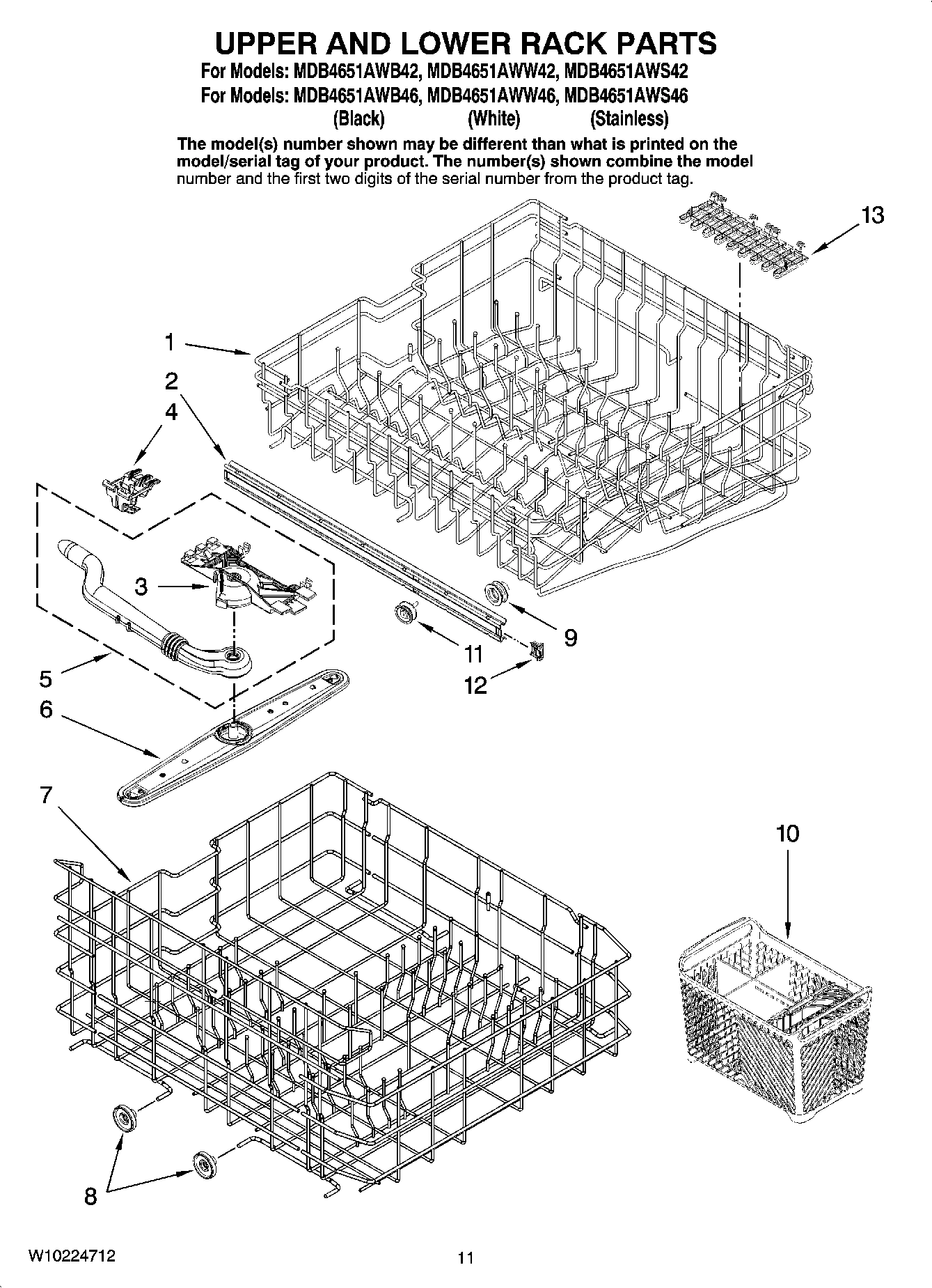 09 - UPPER AND LOWER RACK PARTS