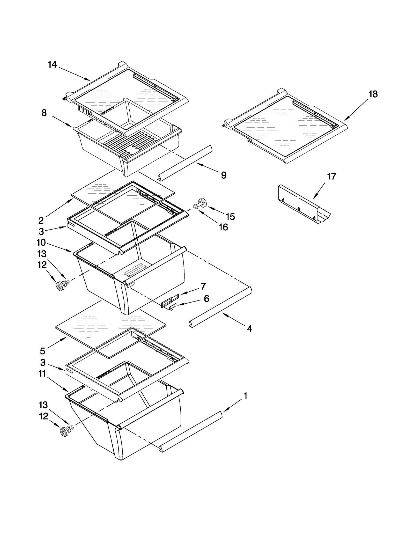 REFRIGERATOR SHELF PARTS
