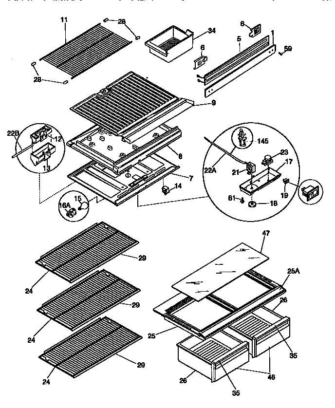SHELVES AND DIVIDER BLOCK