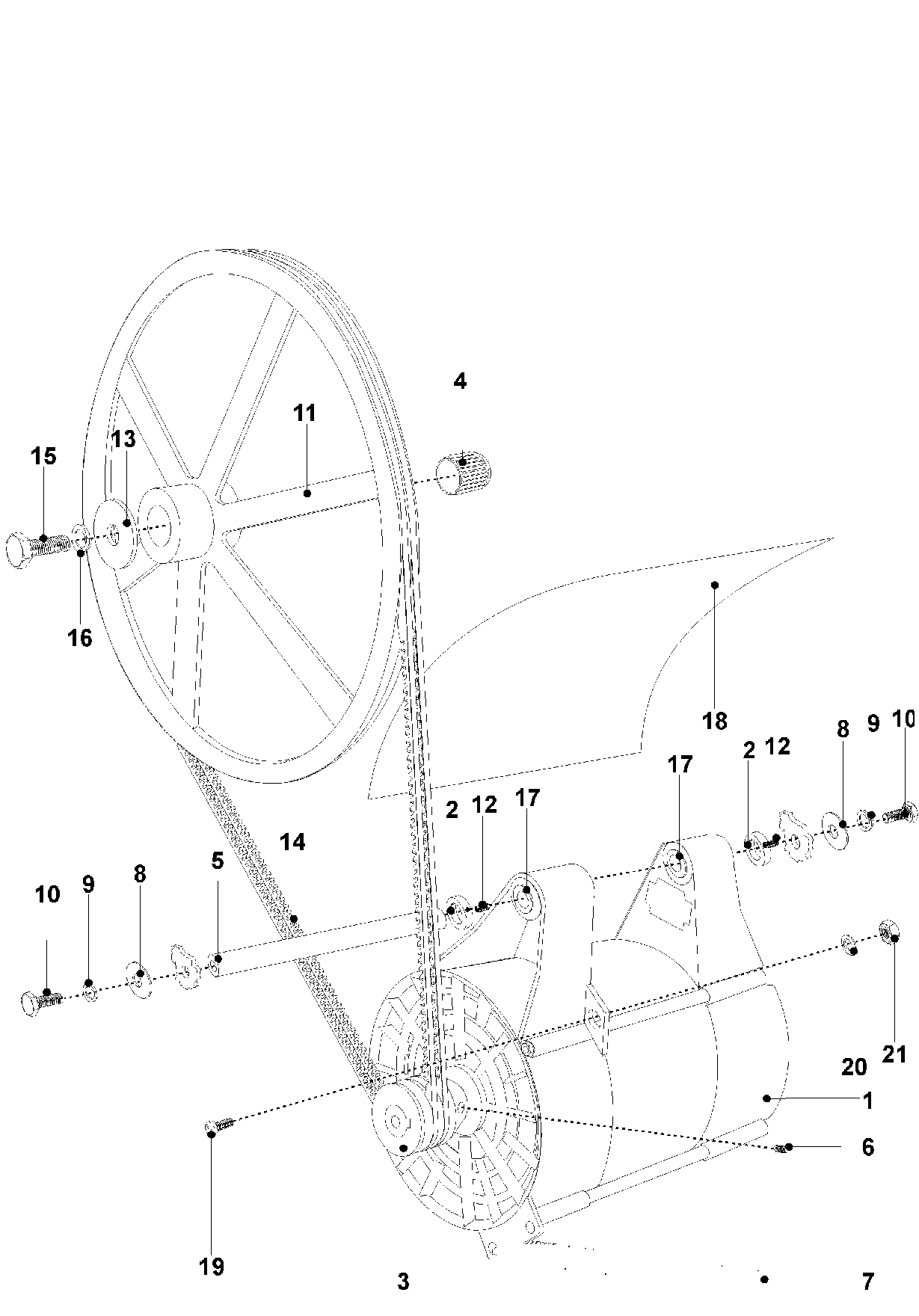08 - MOTOR AND BASKET PULLEY