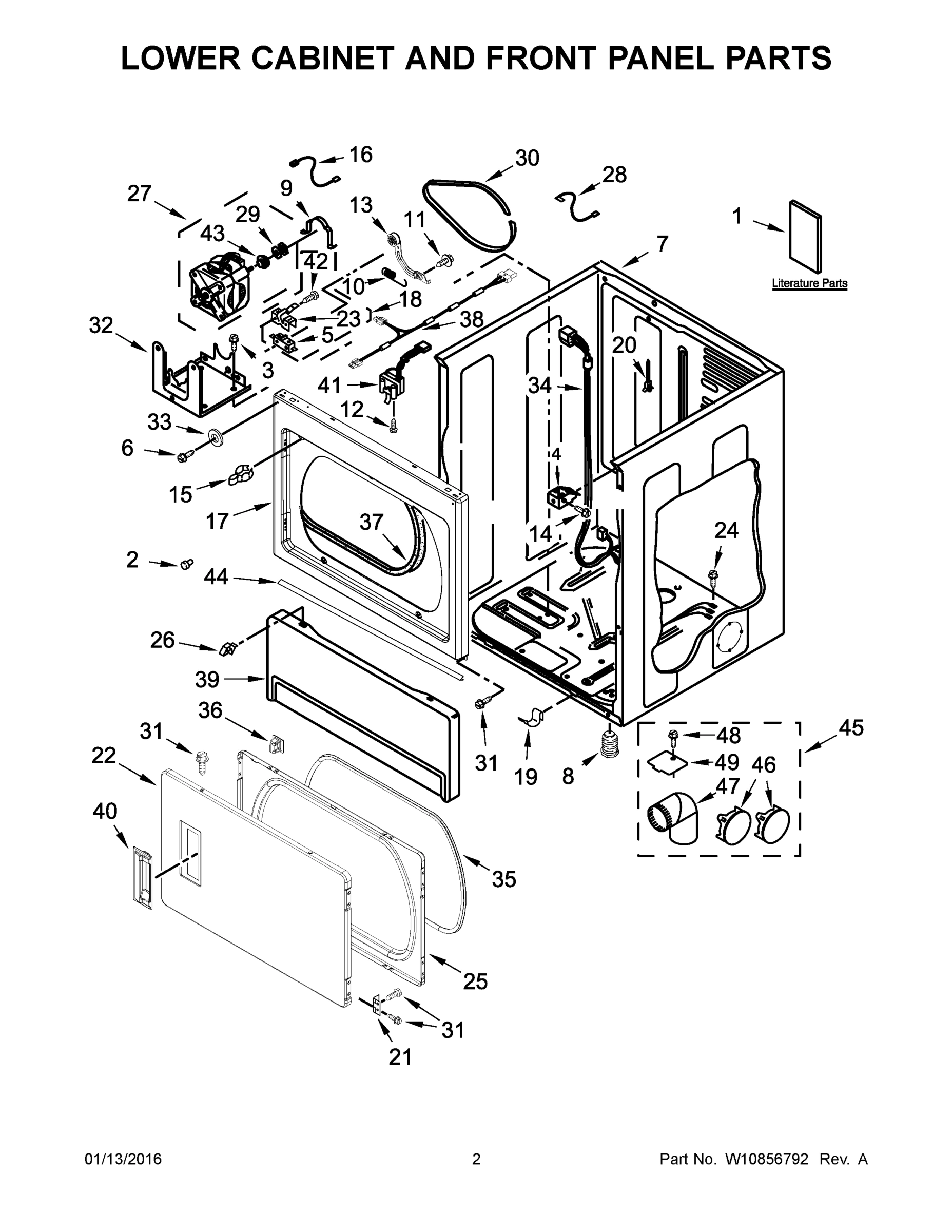 02 - LOWER CABINET AND FRONT PANEL PARTS