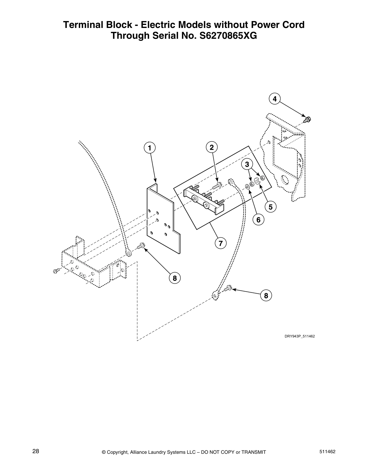 Terminal Block - Electric Models without Power Cord
Through Serial No. S6270865XG