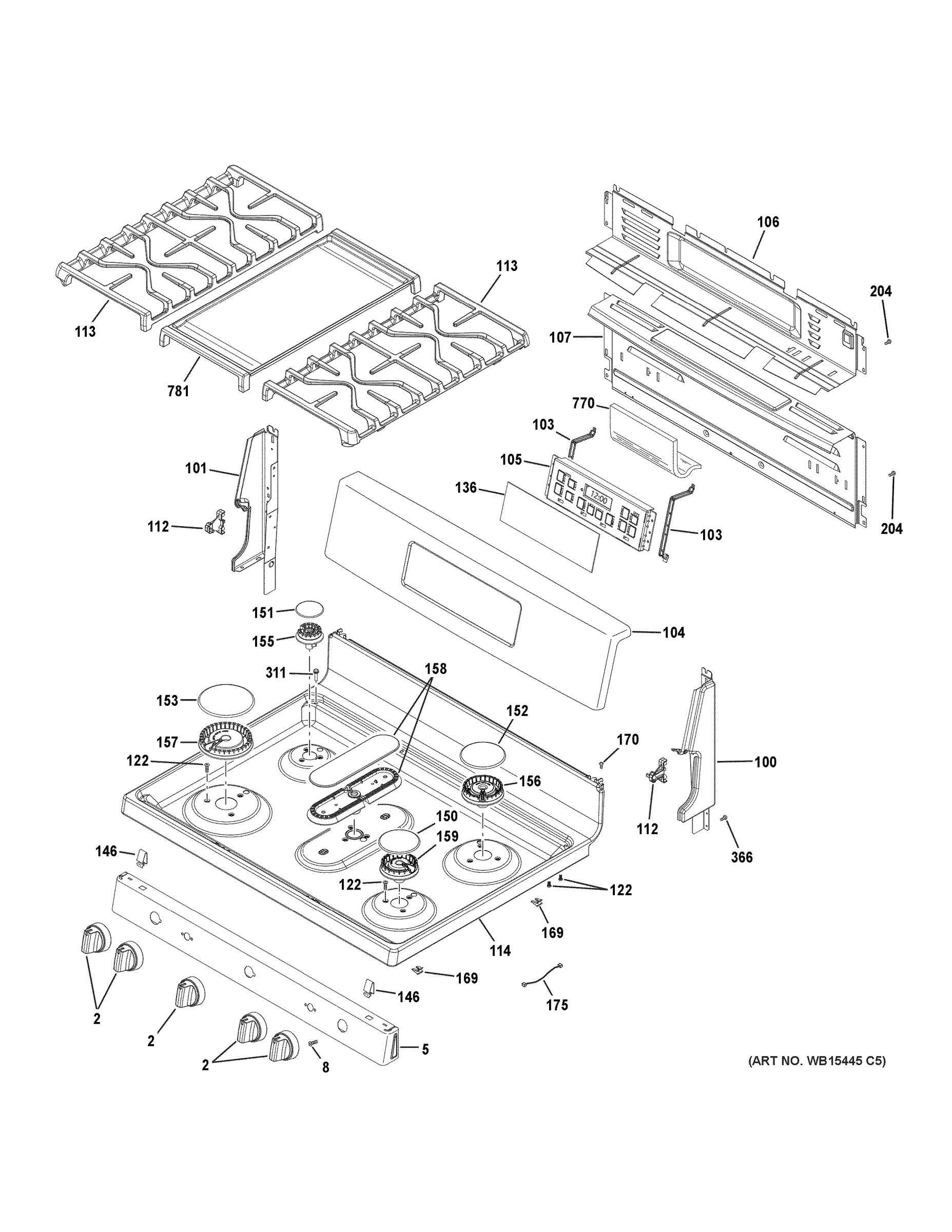CONTROL PANEL & COOKTOP