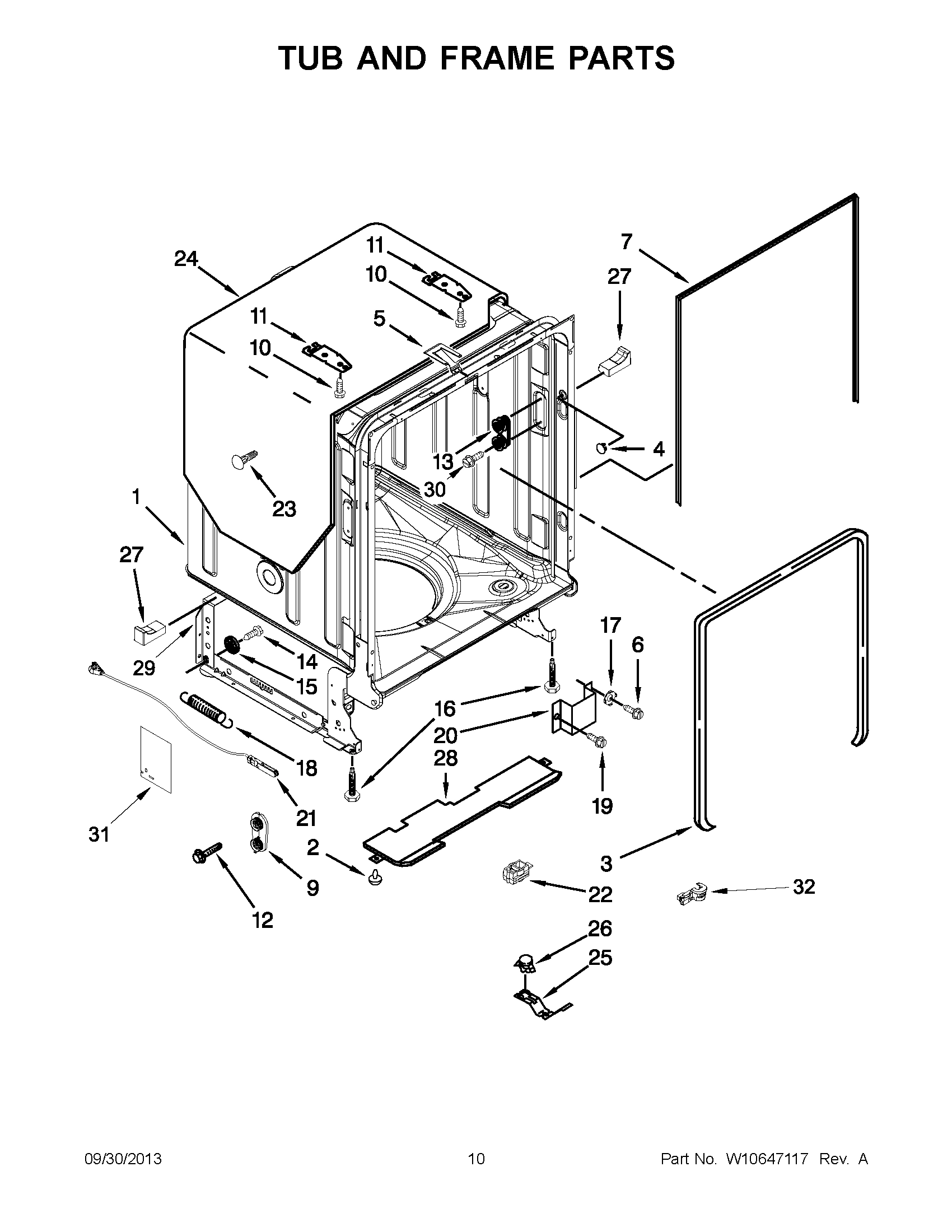 06 - TUB AND FRAME PARTS