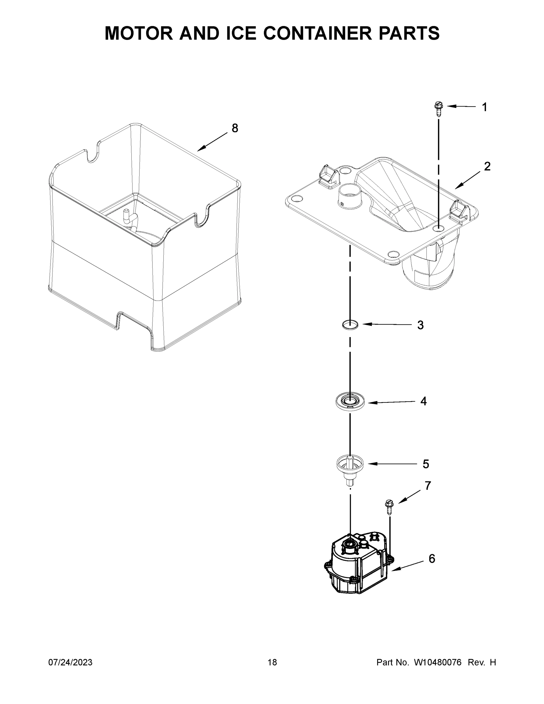 10 - MOTOR AND ICE CONTAINER PARTS
