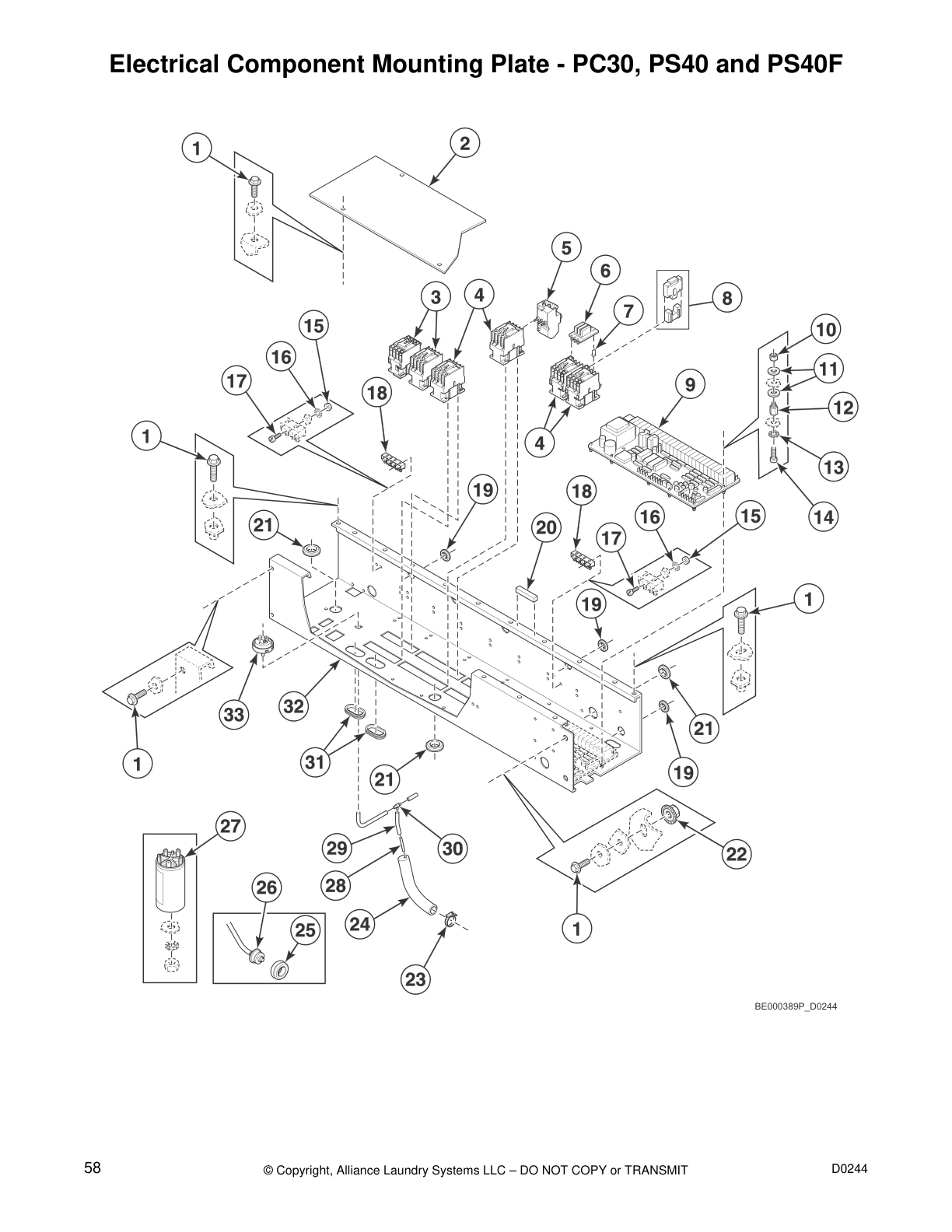 Electrical Component Mounting Plate - PC30, PS40 and PS40F