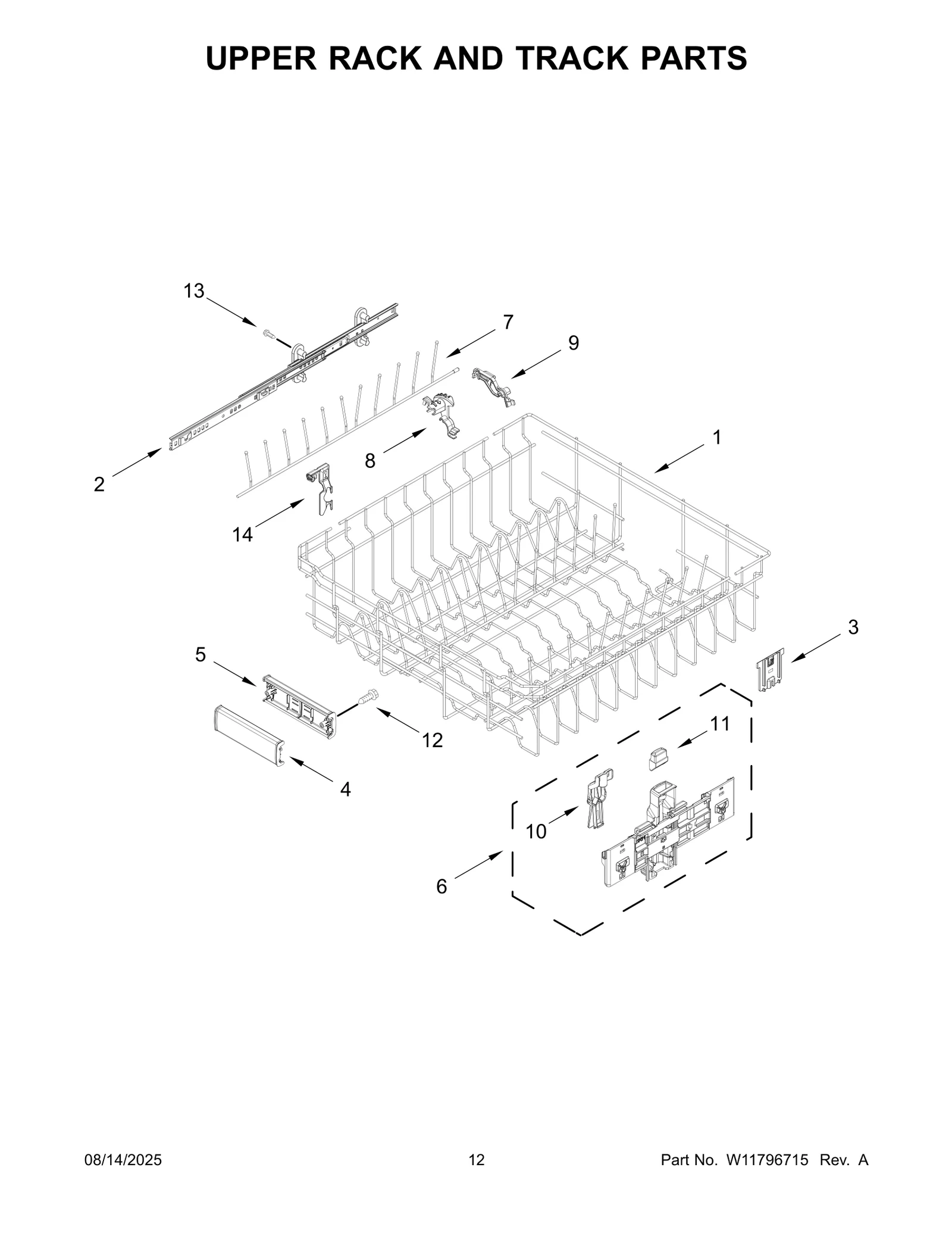UPPER RACK AND TRACK PARTS