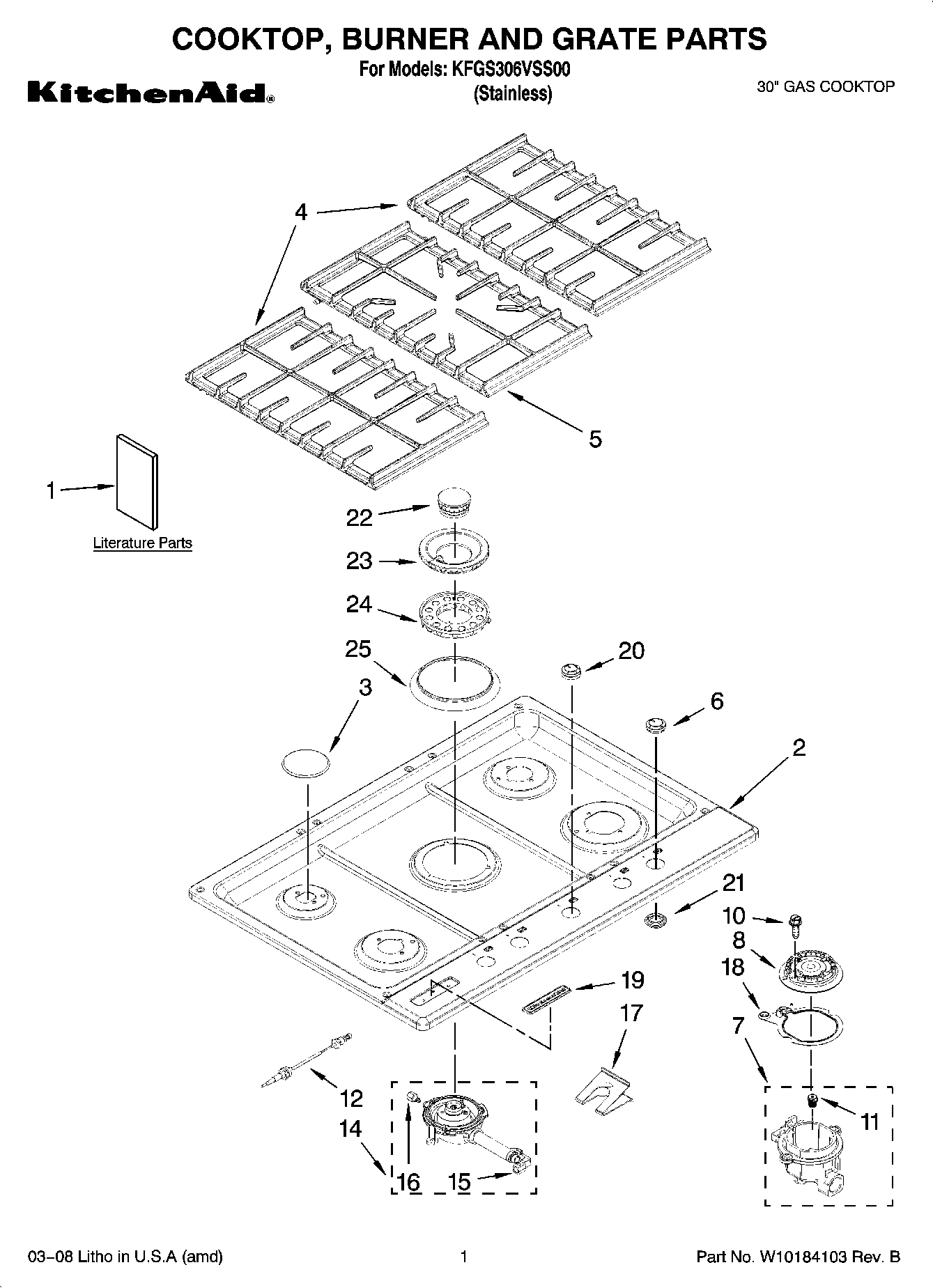 01 - COOKTOP, BURNER AND GRATE PARTS