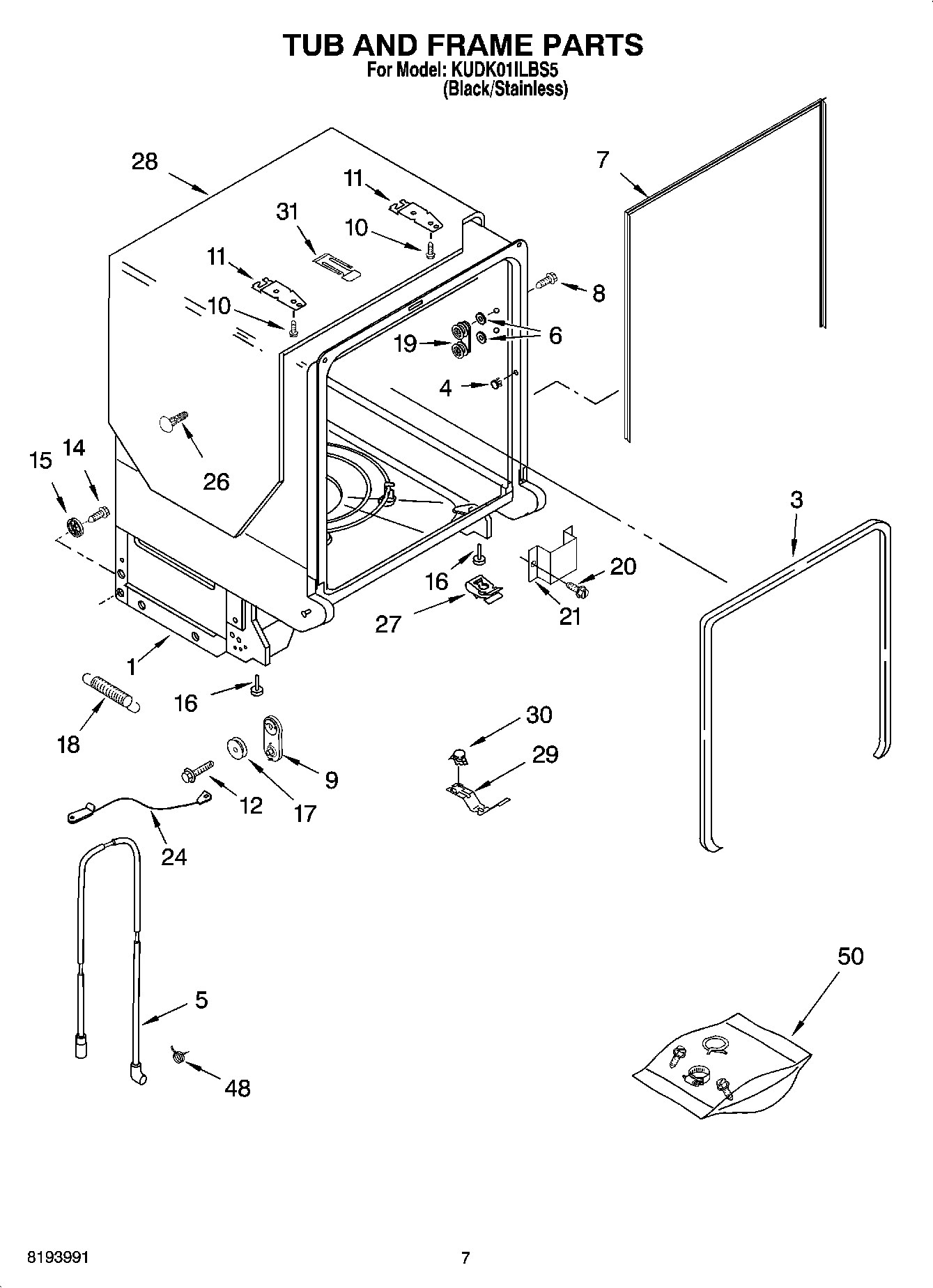 07 - TUB AND FRAME PARTS