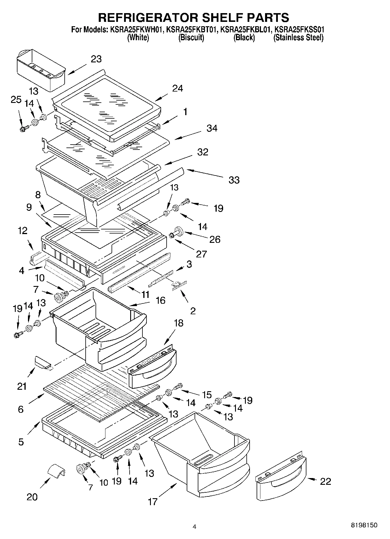 03 - REFRIGERATOR SHELF PARTS