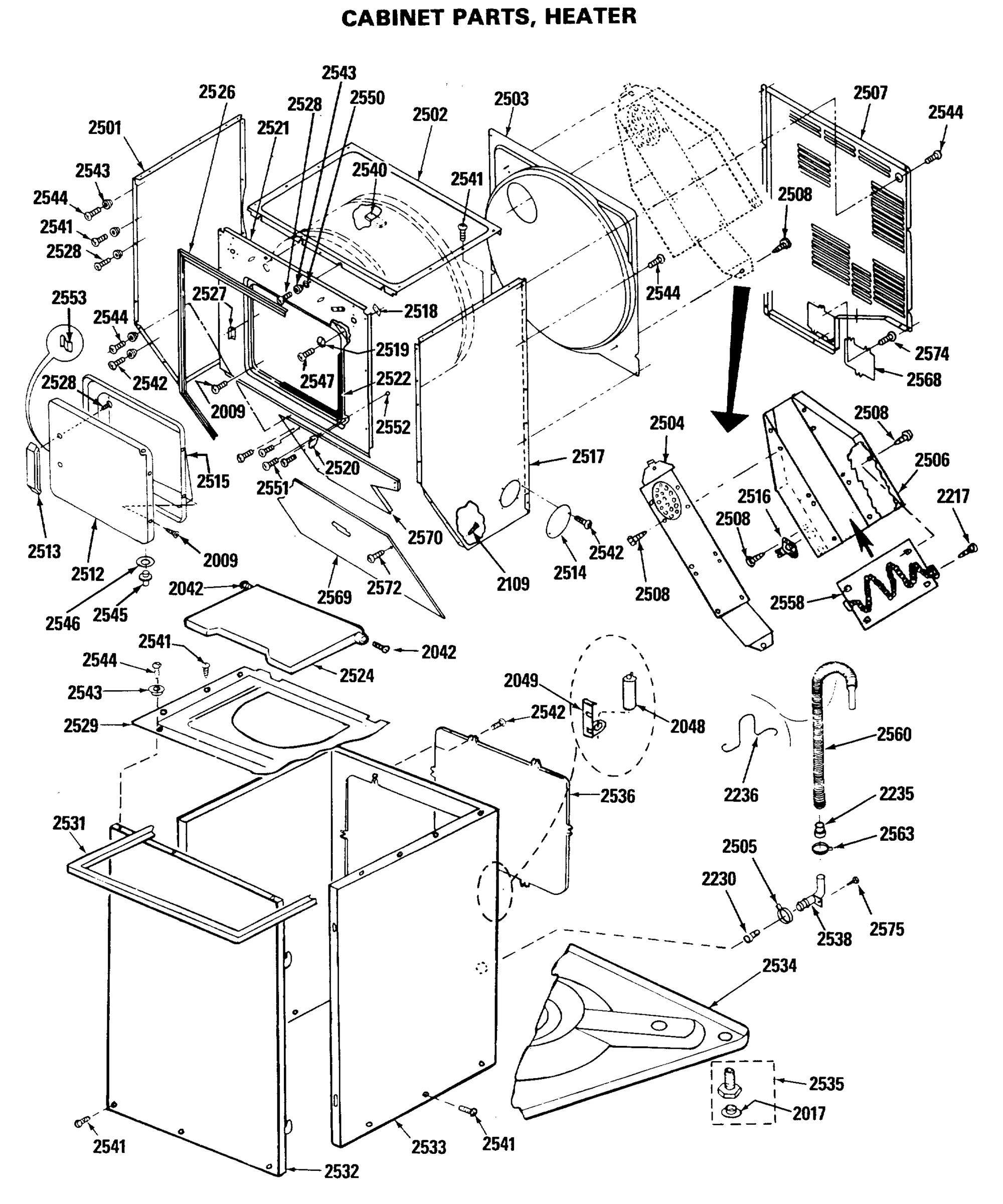 CABINET PARTS, HEATER