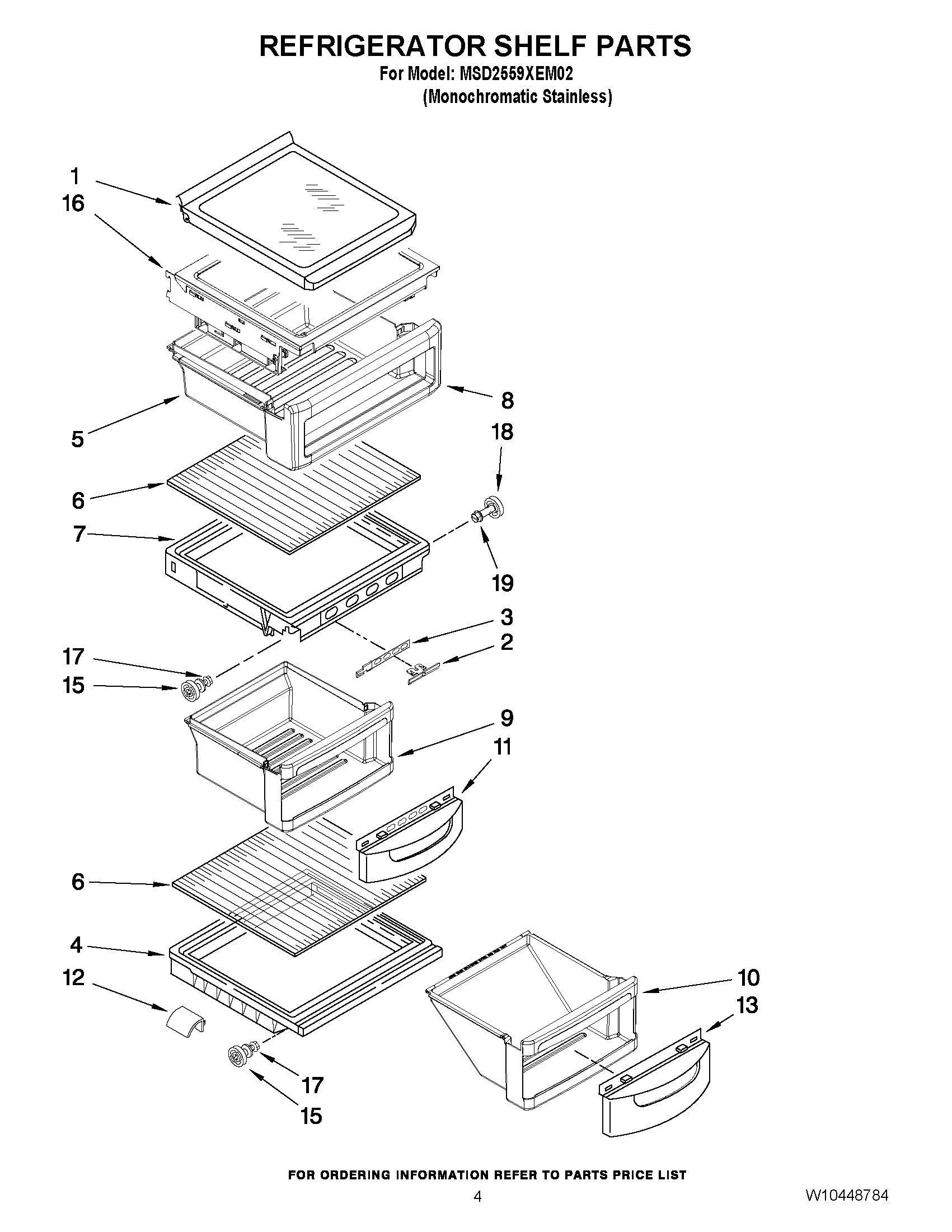 03 - REFRIGERATOR SHELF PARTS
