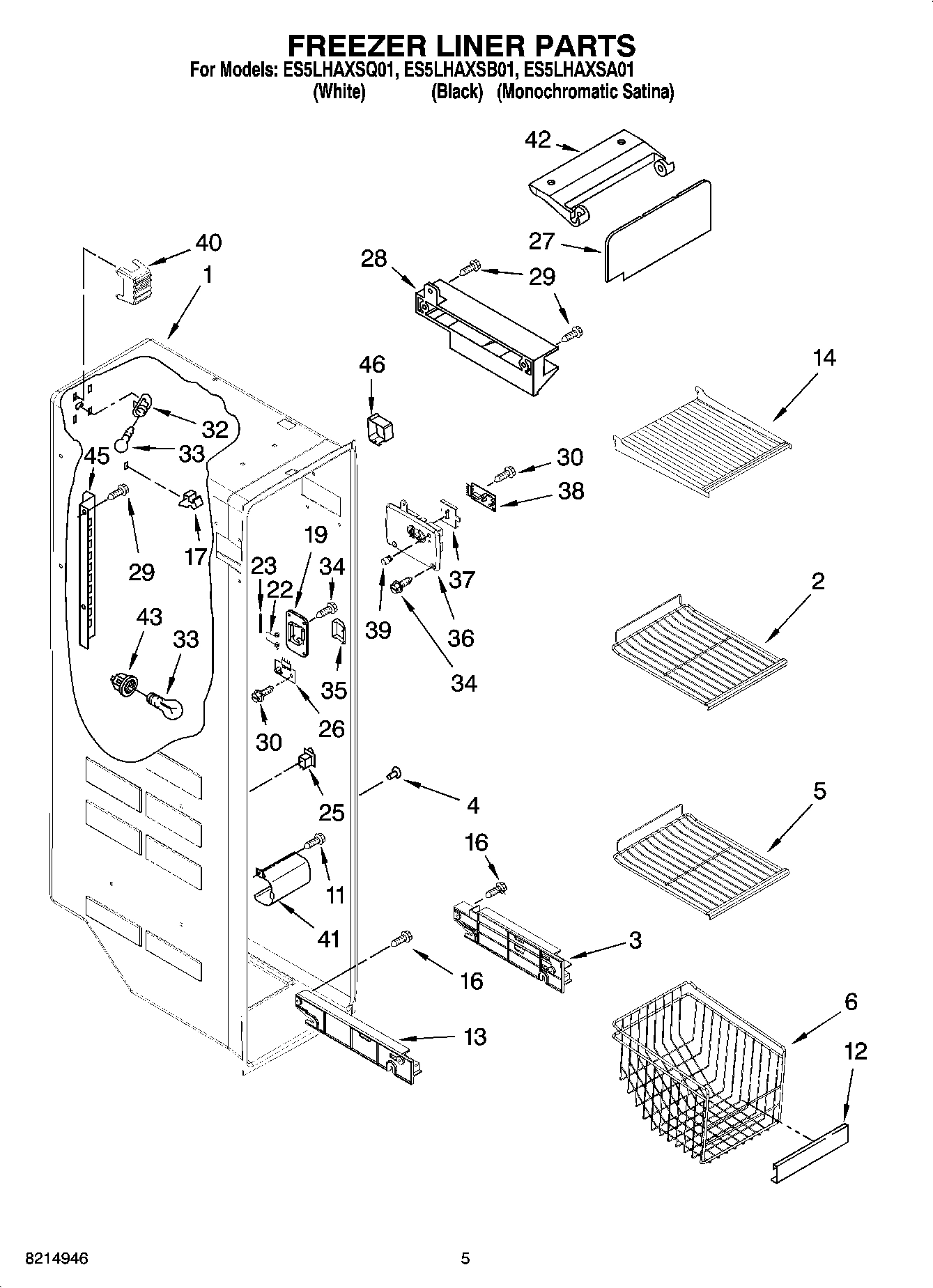 04 - FREEZER LINER PARTS