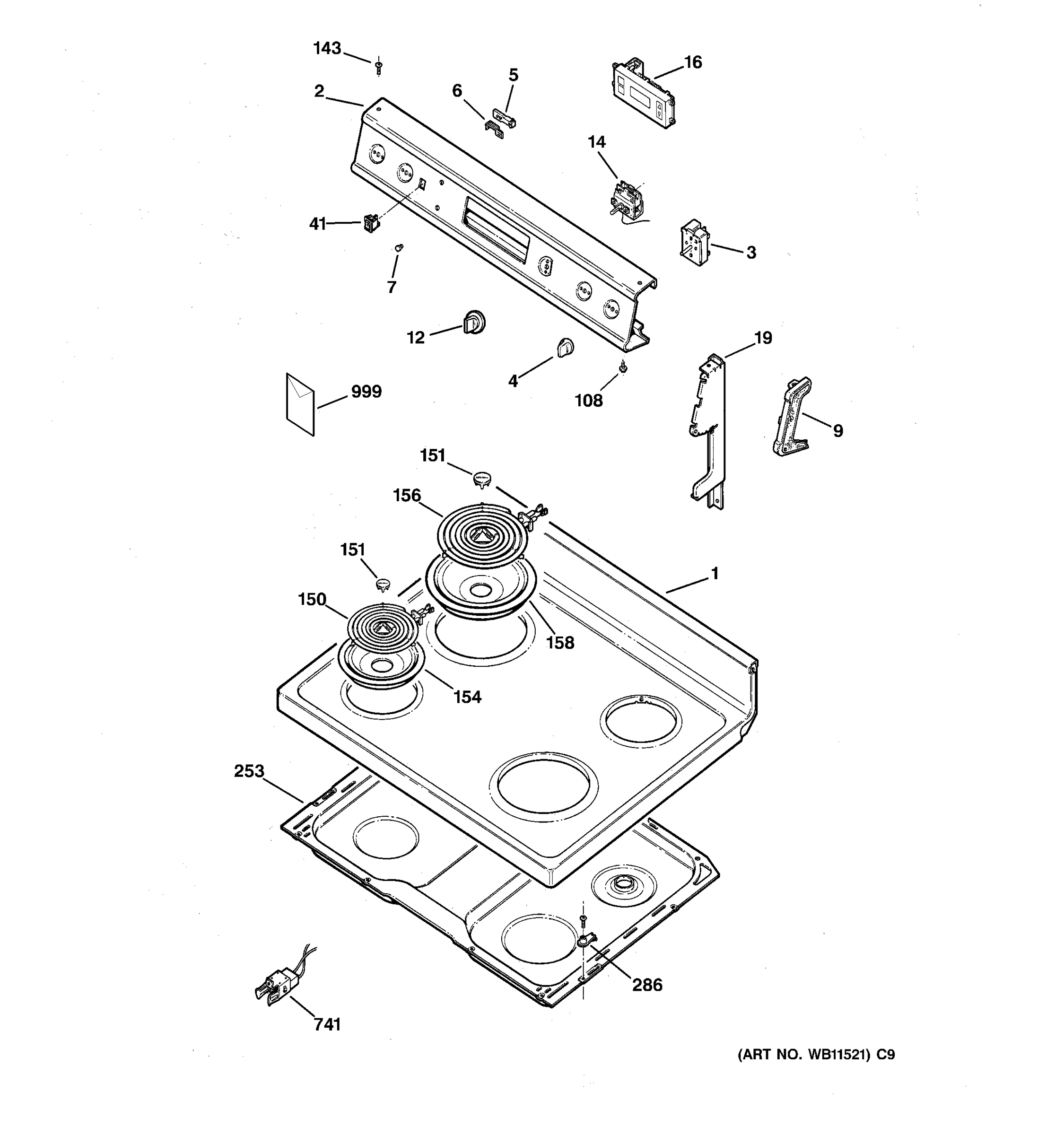CONTROL PANEL & COOKTOP