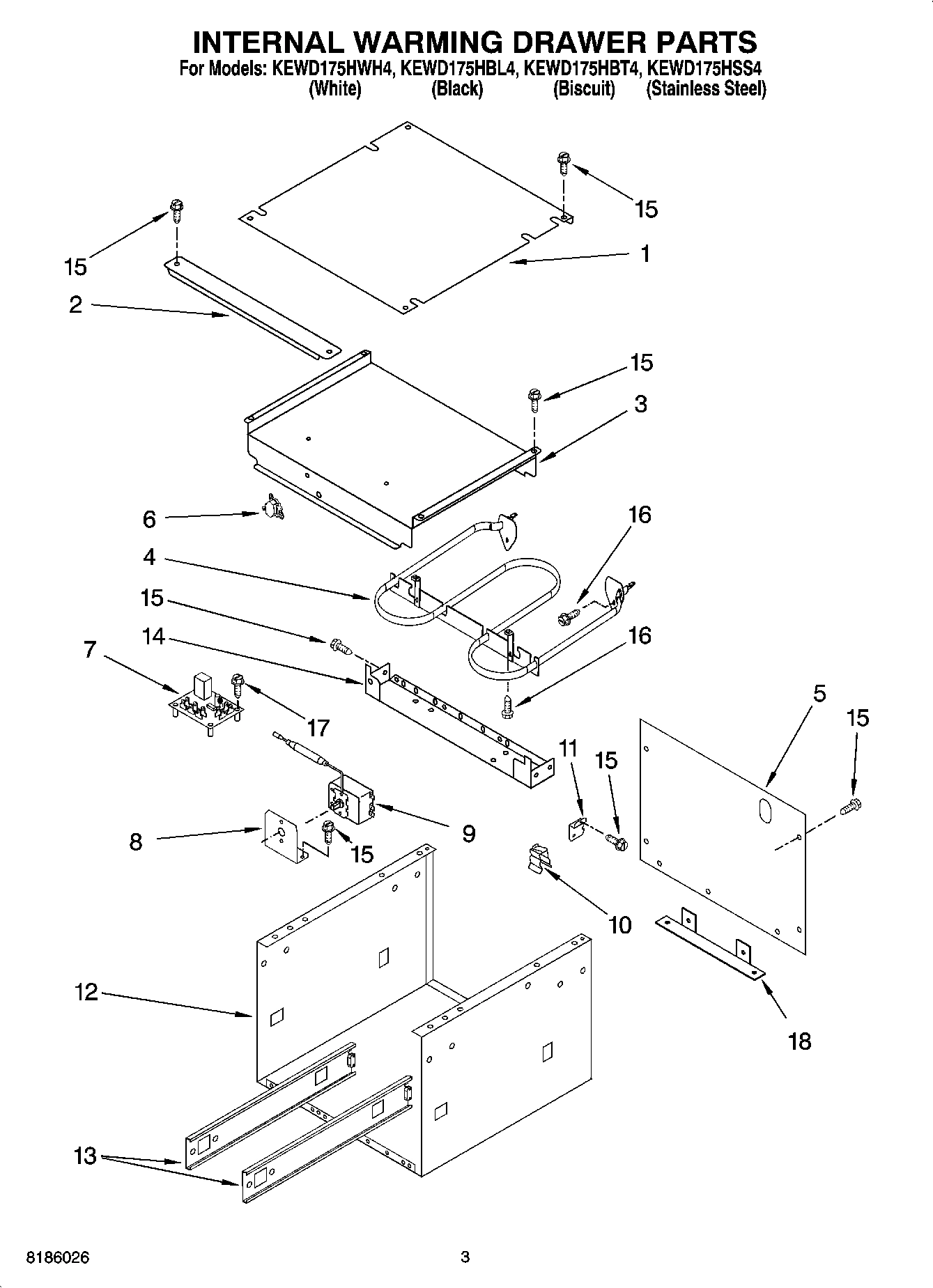 02 - INTERNAL WARMING DRAWER PARTS