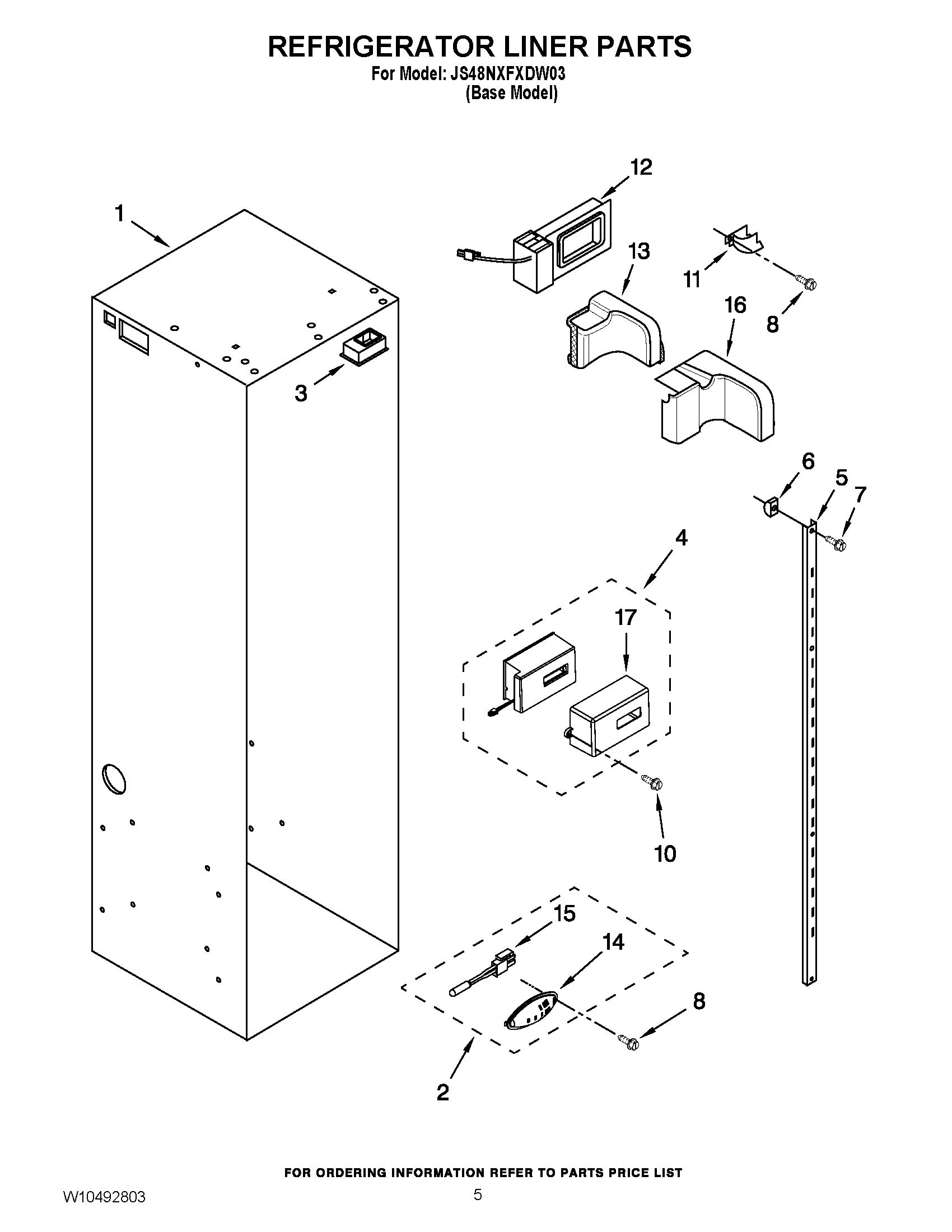 04 - REFRIGERATOR LINER PARTS